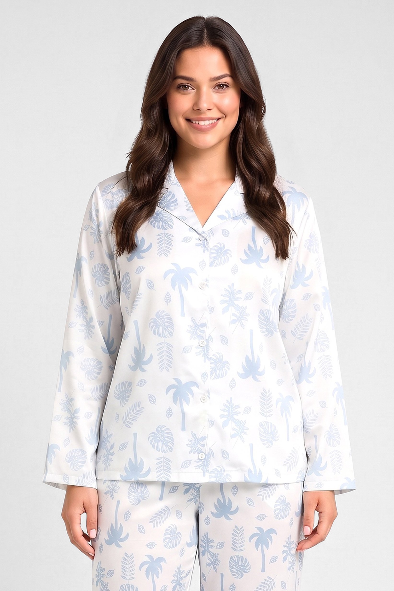 Women 2 Pieces Allover Print Long Sleeve Top And Pyjama Pants Set, Multicolor