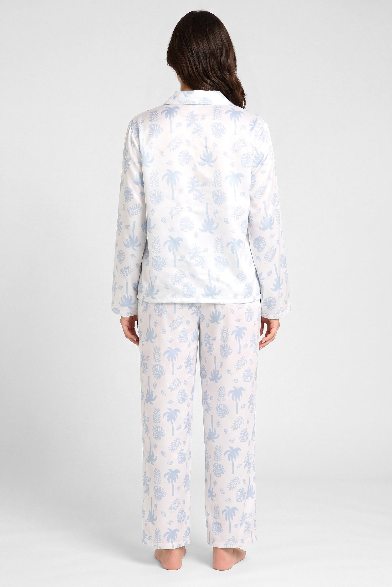 Women 2 Pieces Allover Print Long Sleeve Top And Pyjama Pants Set, Multicolor