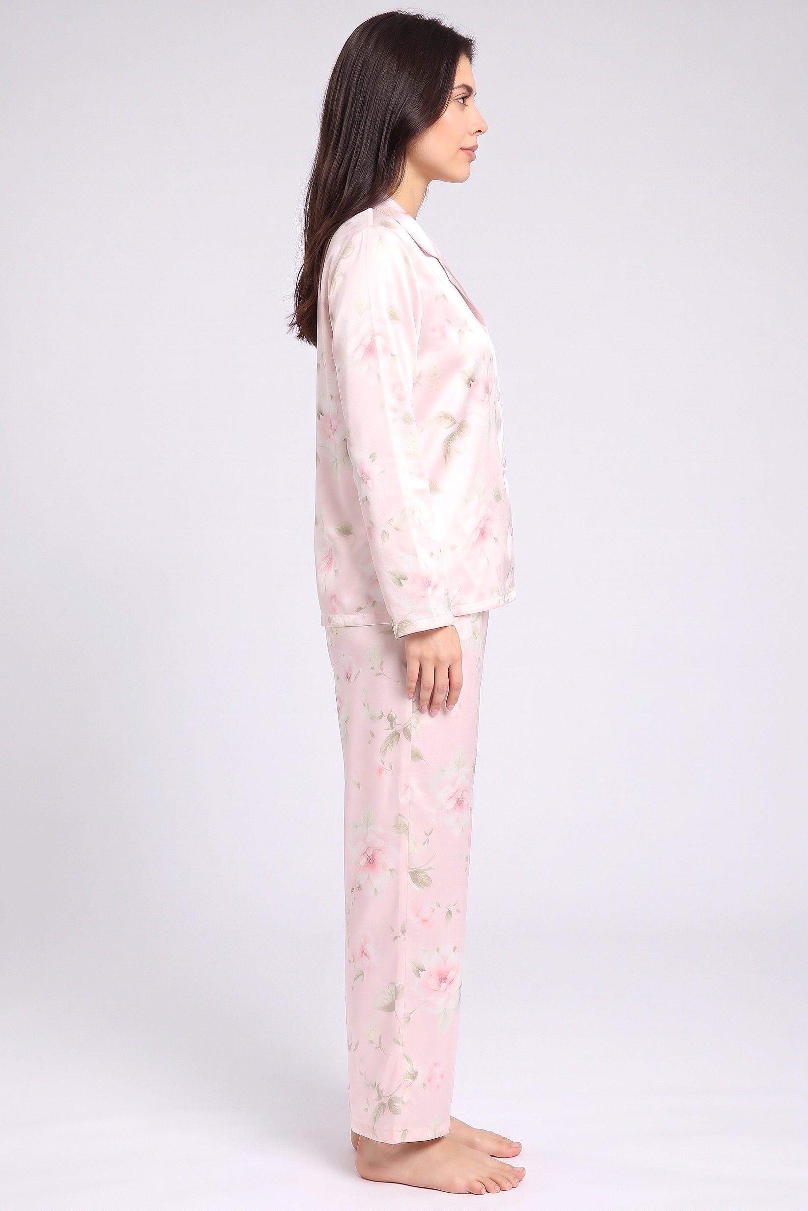 Women 2 Pieces Floral Print Long Sleeve Top And Pants Pyjama Set, Multicolor