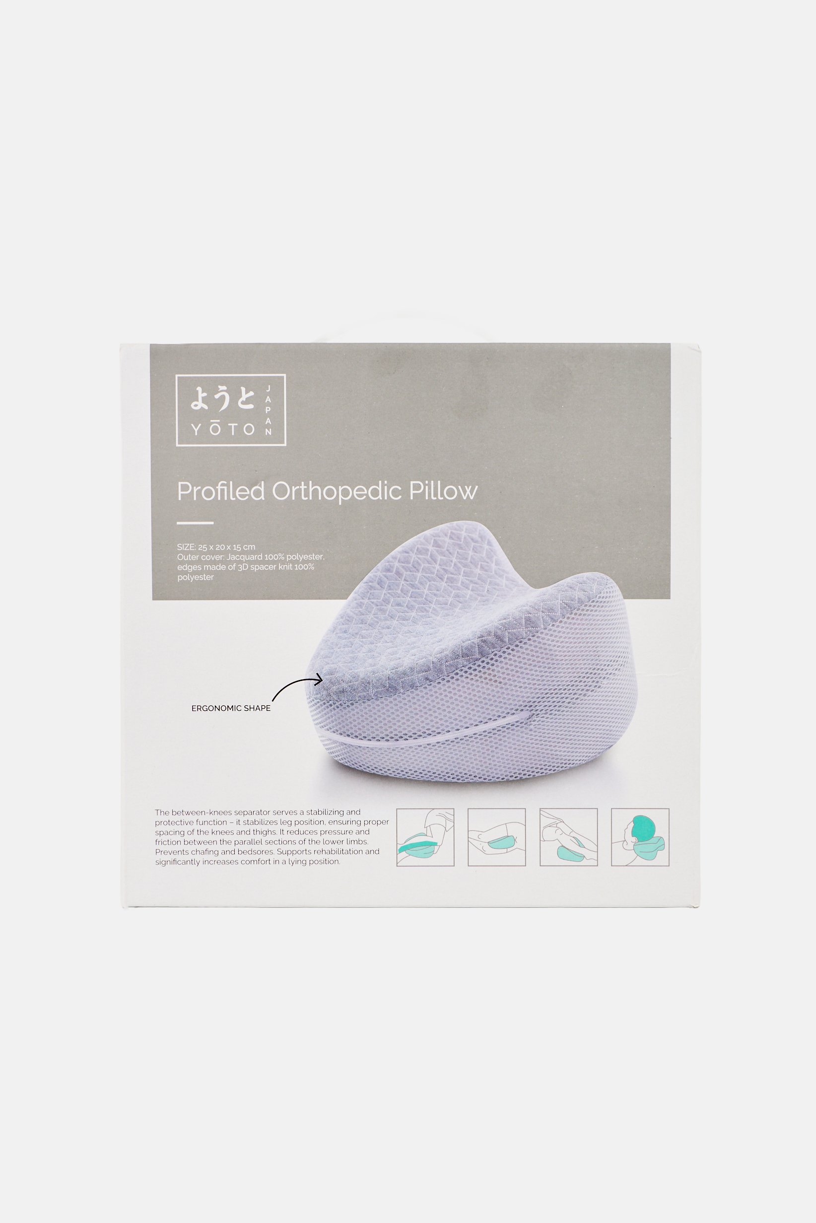 Profiled Orthopedic Pillow, Grey