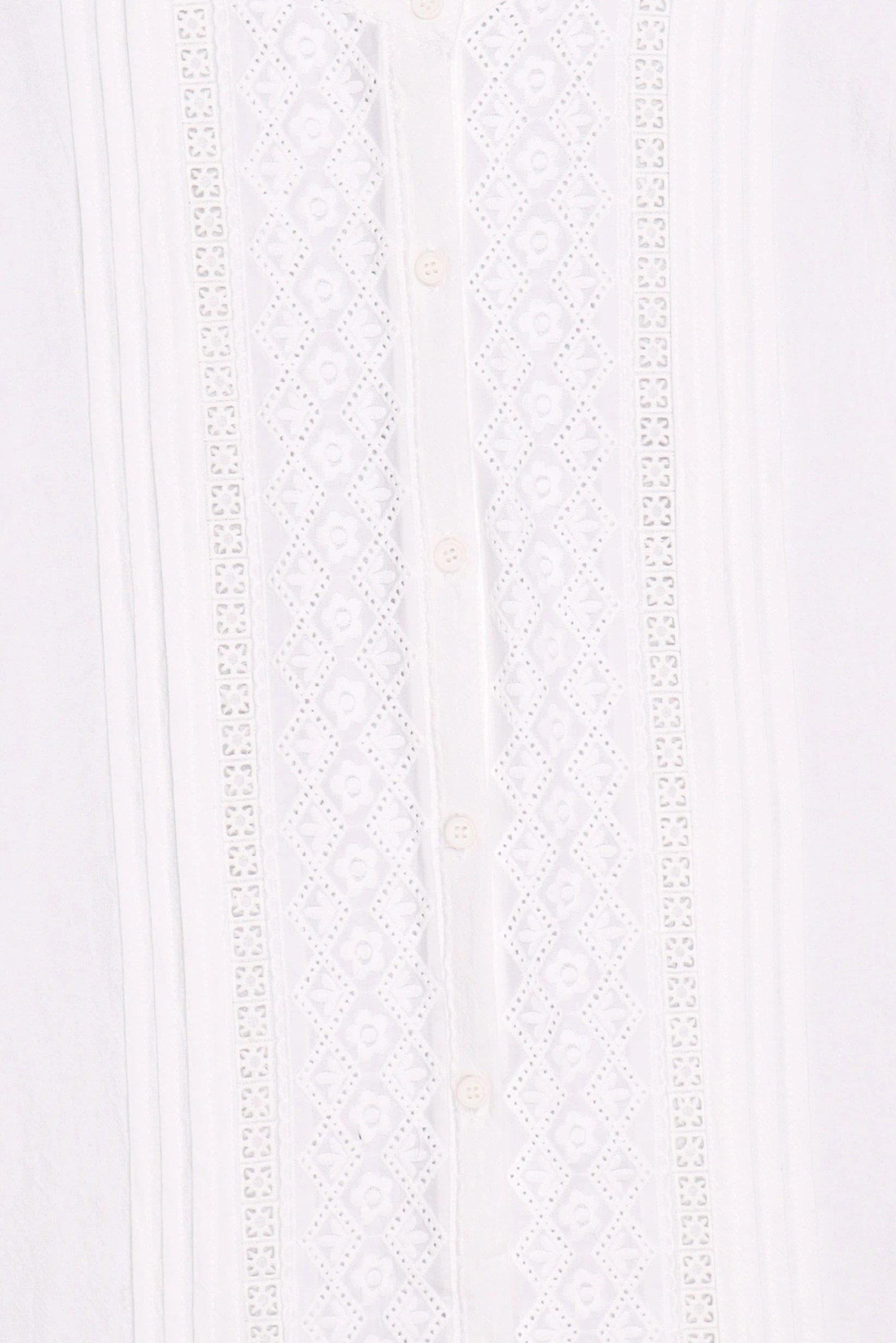 Women Crew Neck Embroidered Long Sleeve Shirt, White