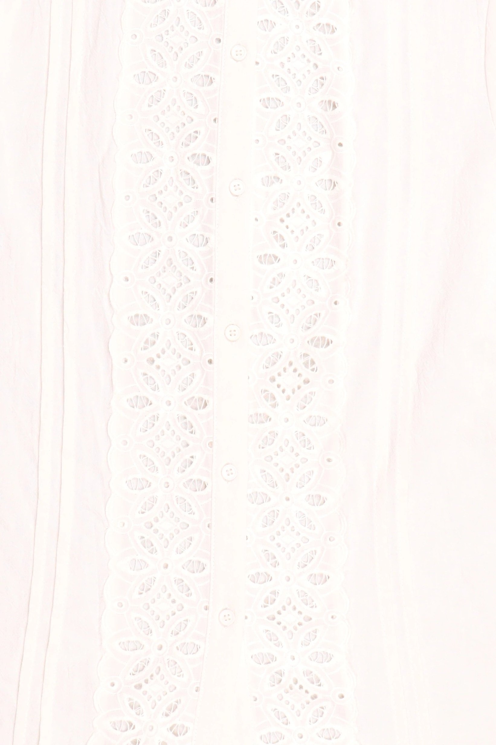 Women Ruffle Collar Long Sleeves Embroidered Blouse, Off White