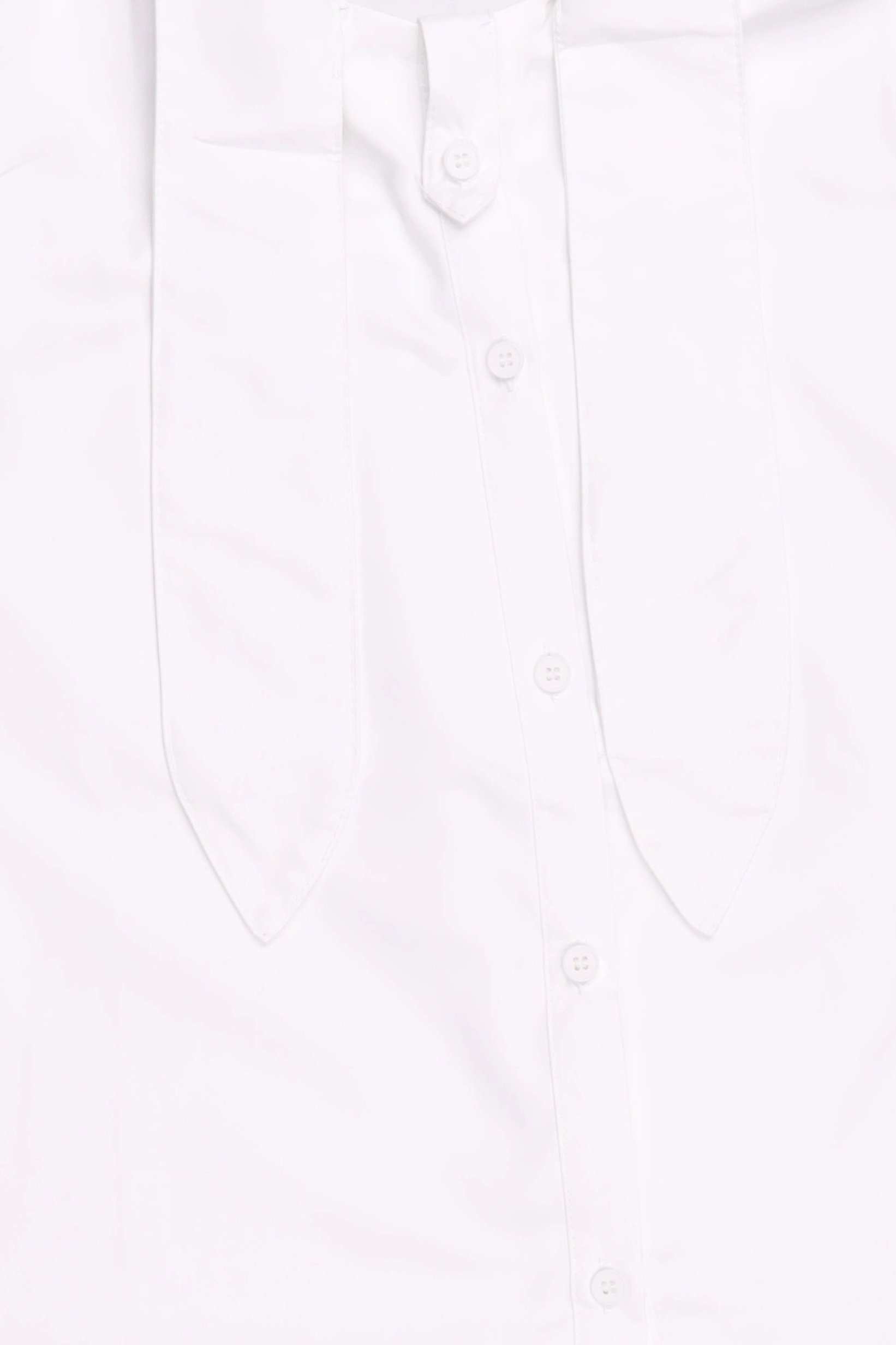 Women Pointed Collar Long Sleeve Solid Blouse, White