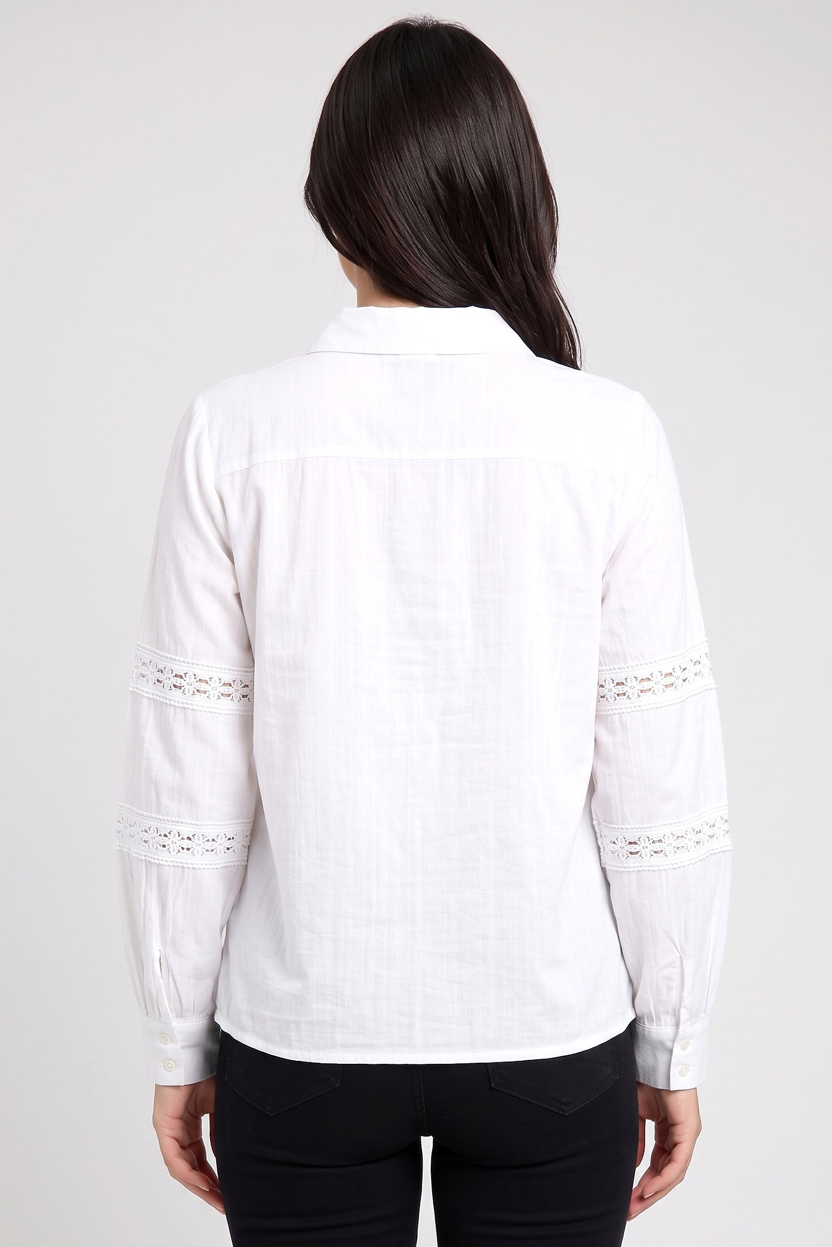 Women Regular Fit Long Sleeve Textured Shirt, White