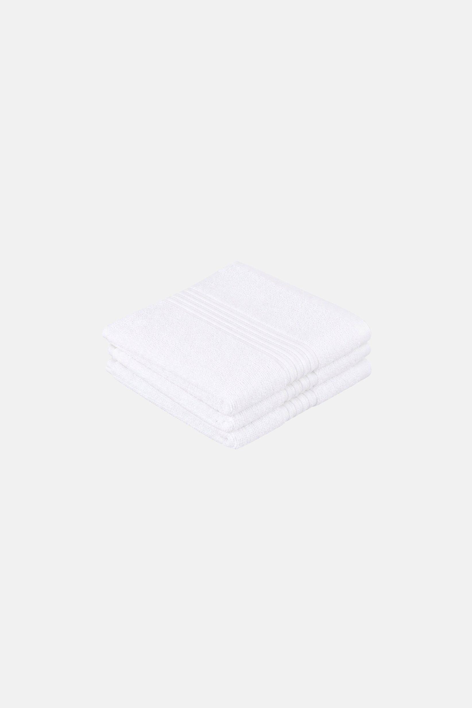 4 Pieces Textured Face Towel Set, White