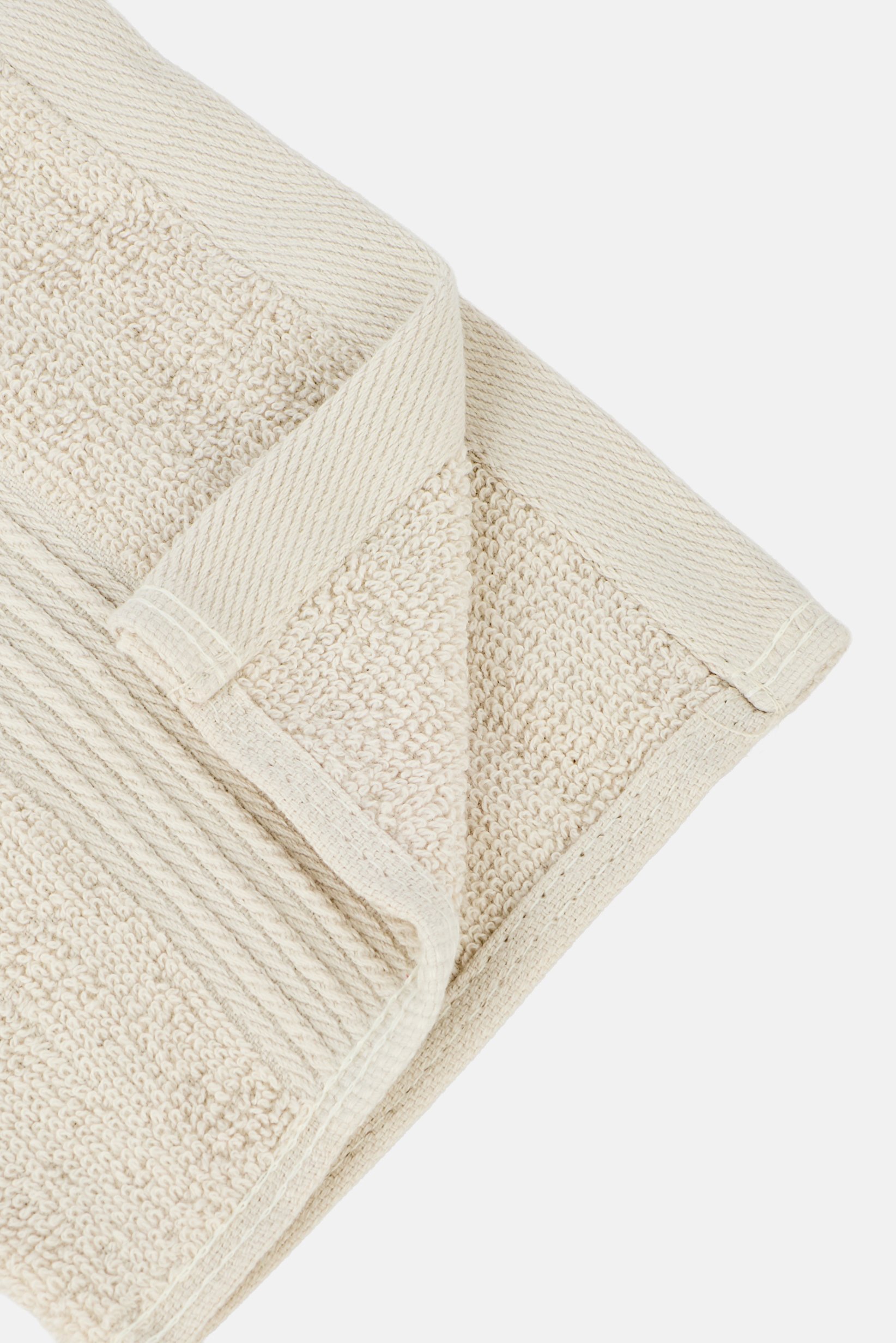 4 Pieces Textured Face Towel Set, Beige
