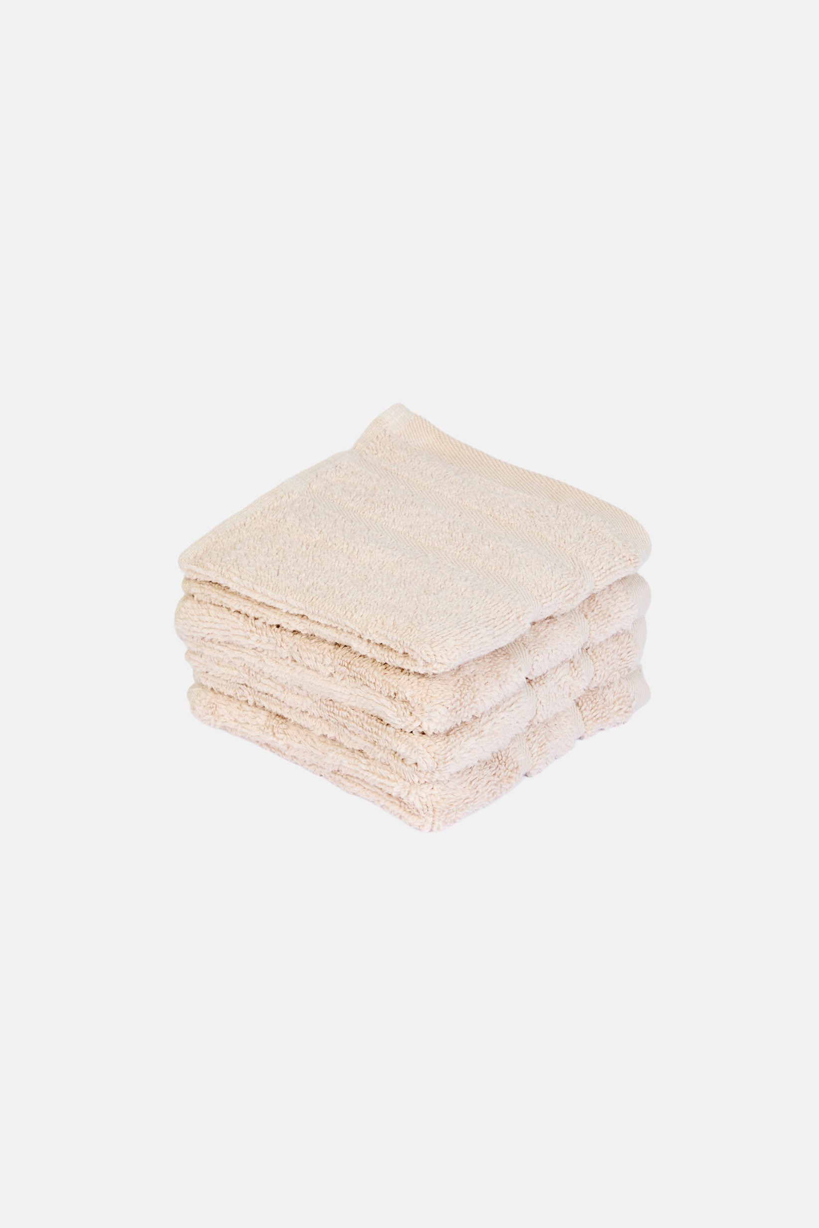 4 Pieces Textured Hand Towel, Beige