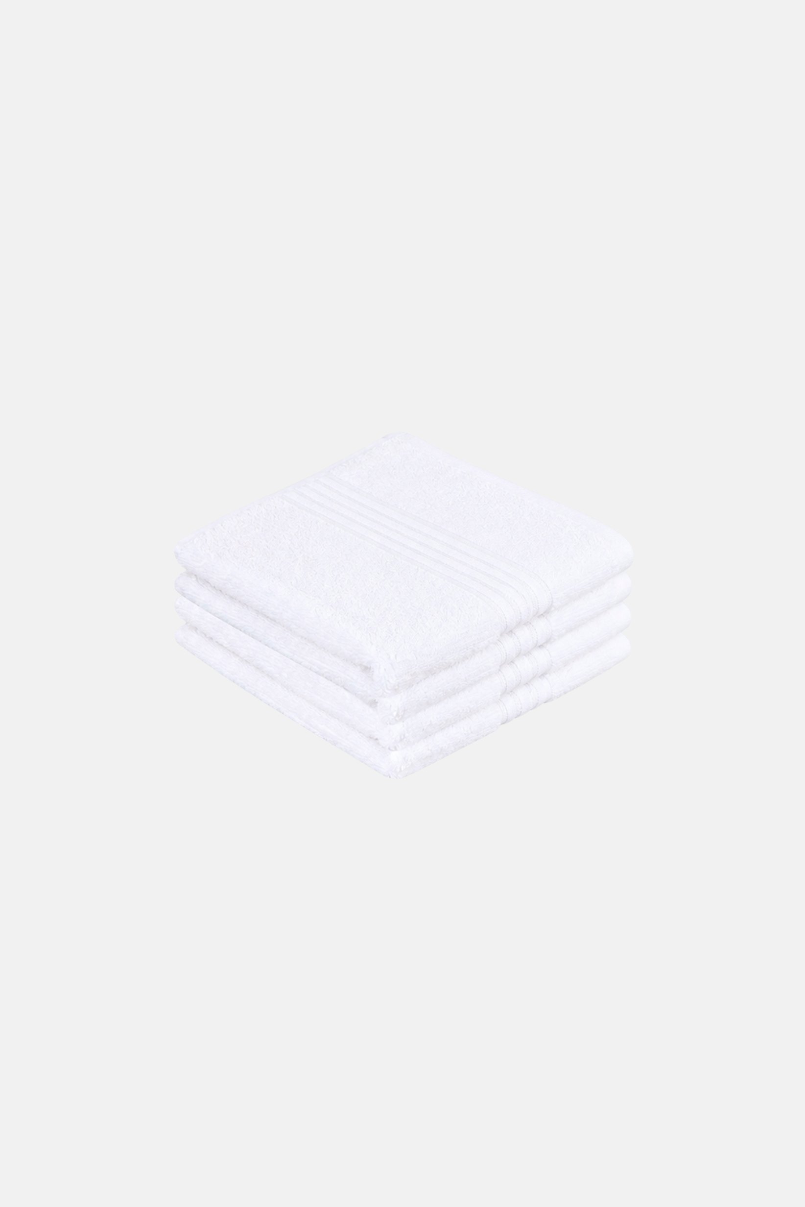 4 Pieces Textured Face Towel Set, White