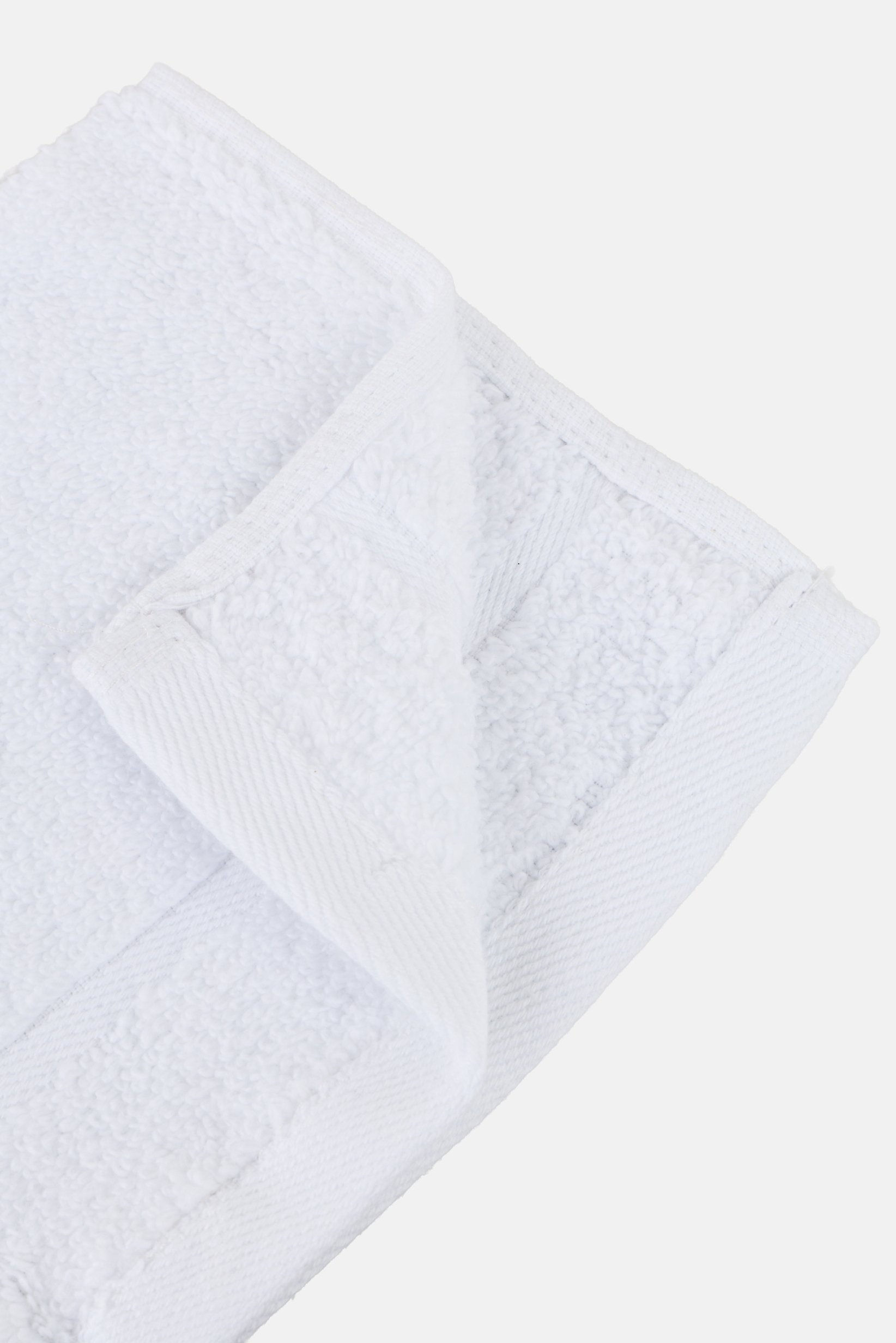 4 Pieces Textured Face Towel Set, White