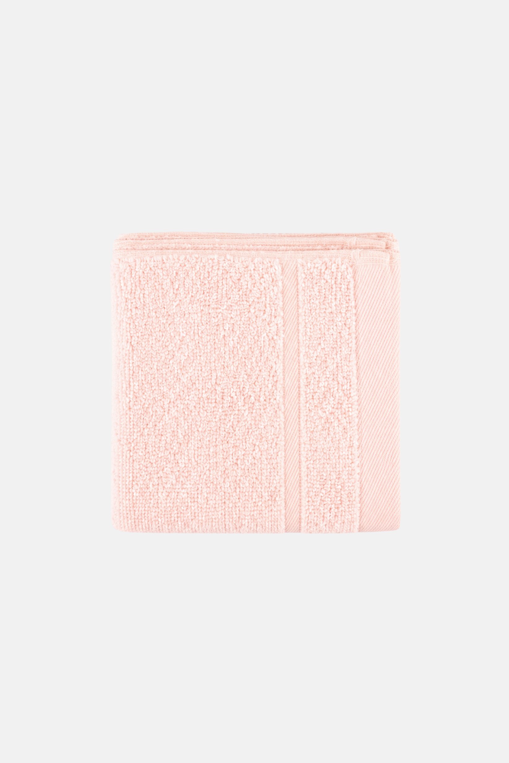 4 Pieces Textured Face Towel Set, Light Pink