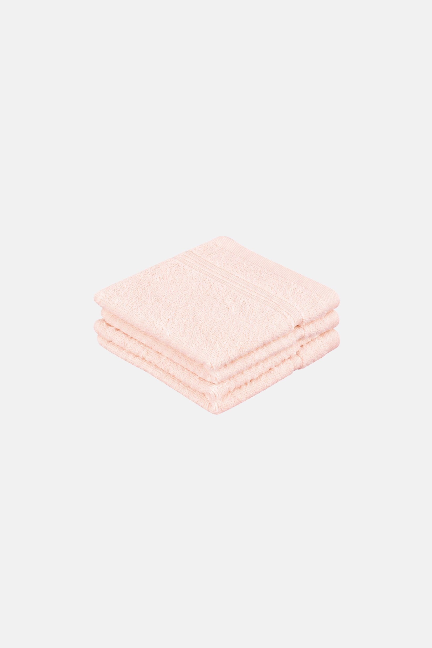 4 Pieces Textured Face Towel Set, Light Pink
