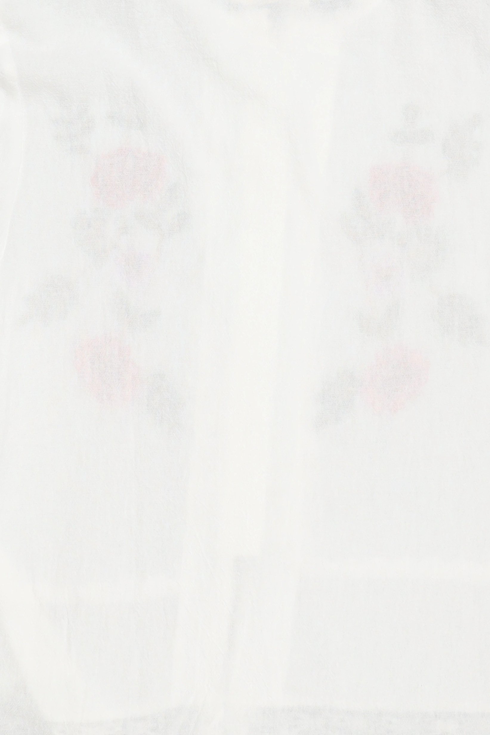 Women Ruffle Neck Embroidered Long Sleeve Shirt, White