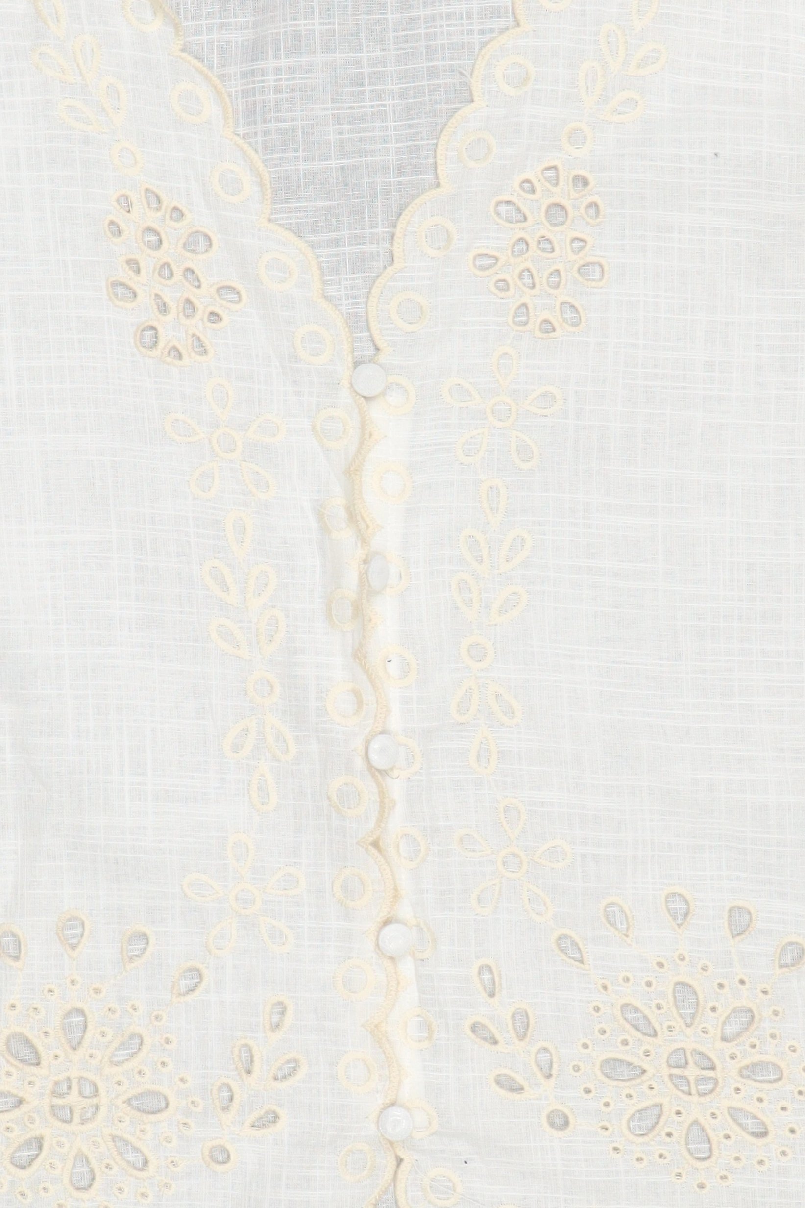 Women V-Neck Long Sleeve Embroidered Blouse, White