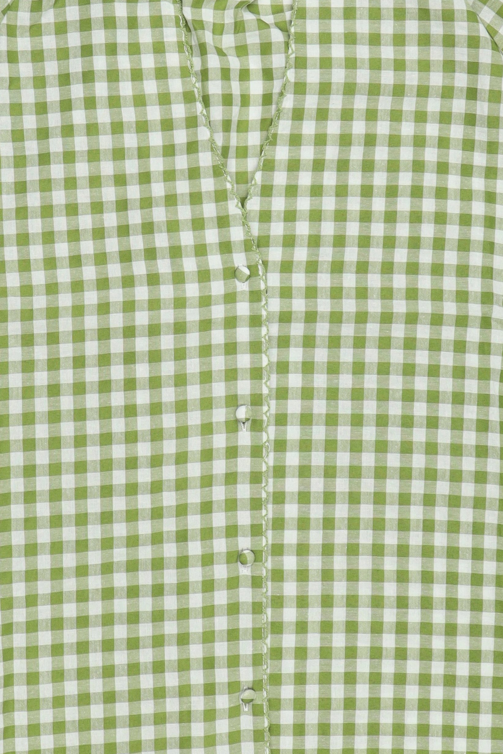 Women V-Neck Long Sleeve Gingham Print Blouse, Multicolor