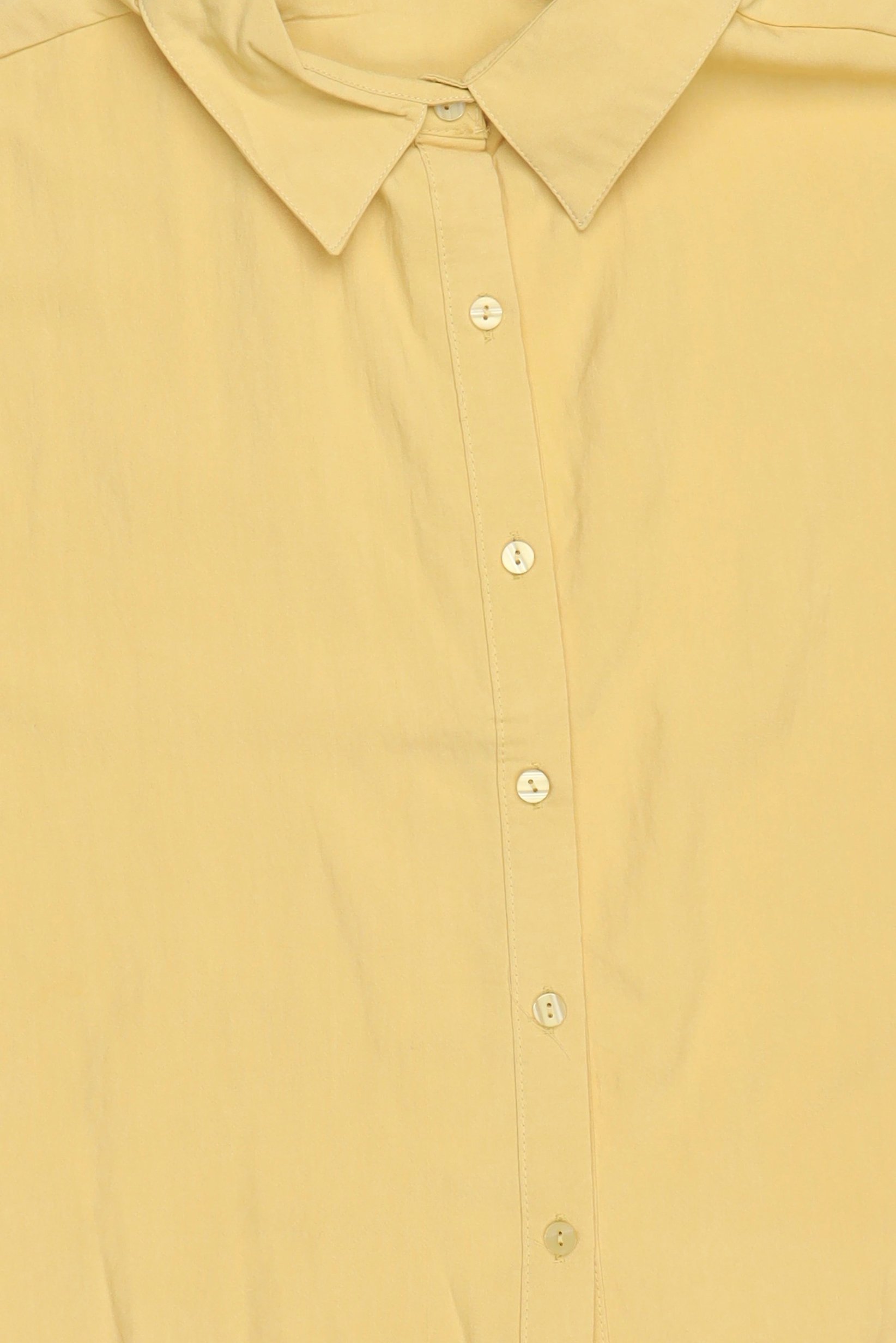 Women Spread Collar Short Sleeve Embroidered Blouse, Yellow