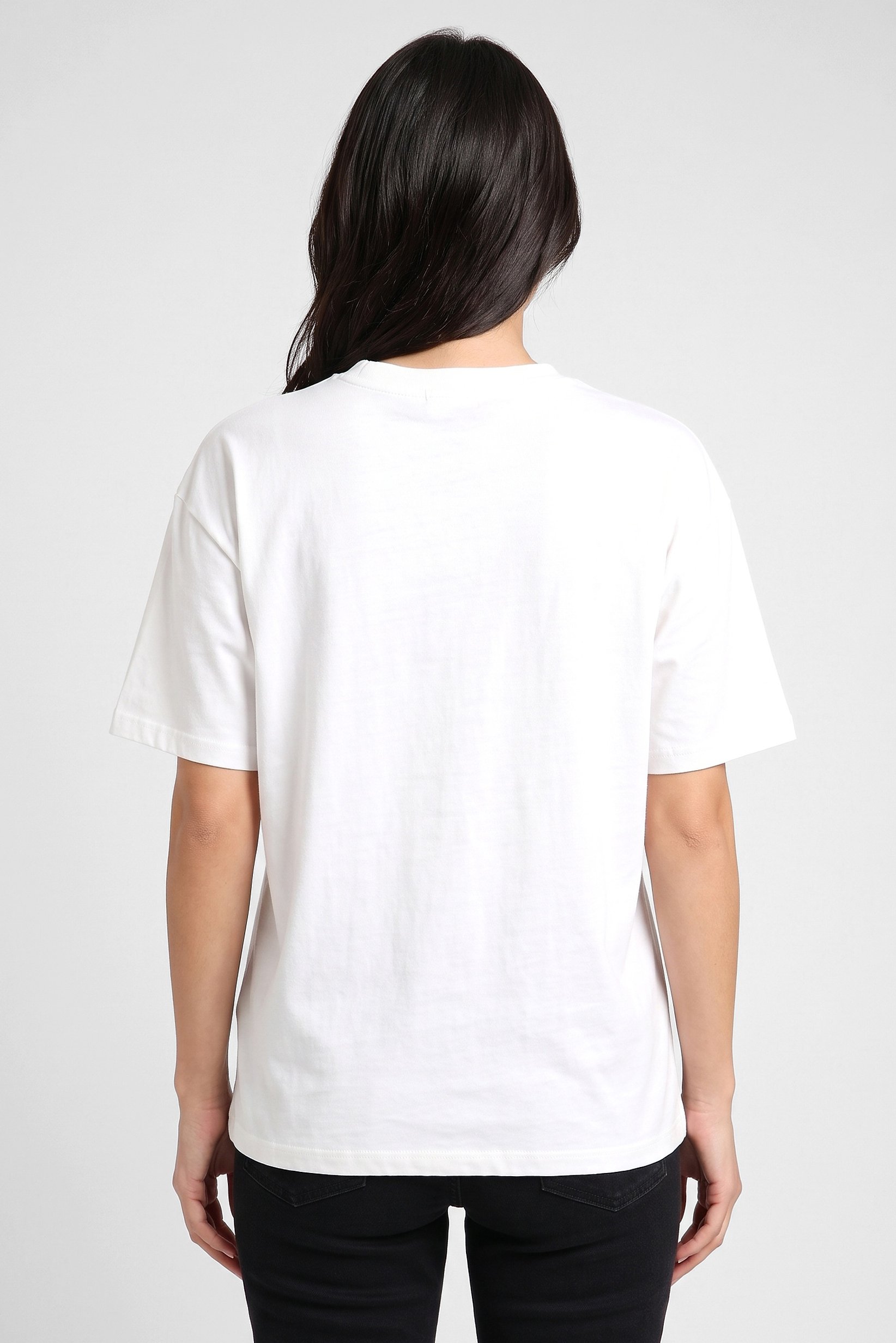 Women Crew Neck Short Sleeve Graphic Print T-Shirt, White