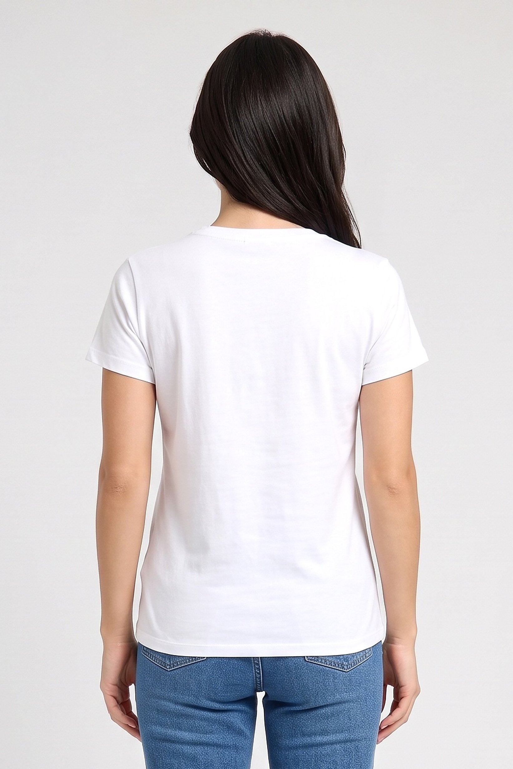Women Crew Neck Short Sleeve Graphic Print T-Shirt, White