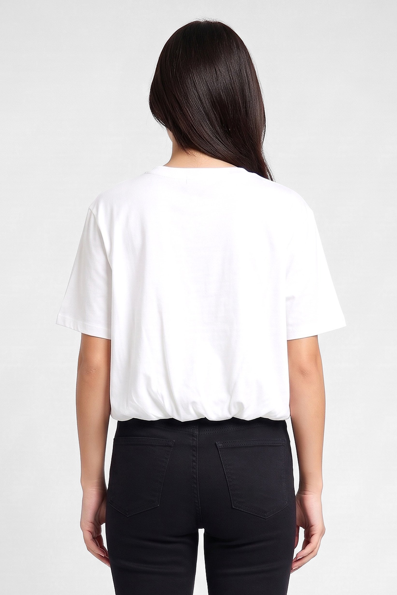 Women Crew Neck Short Sleeve Graphic Print T-Shirt, White
