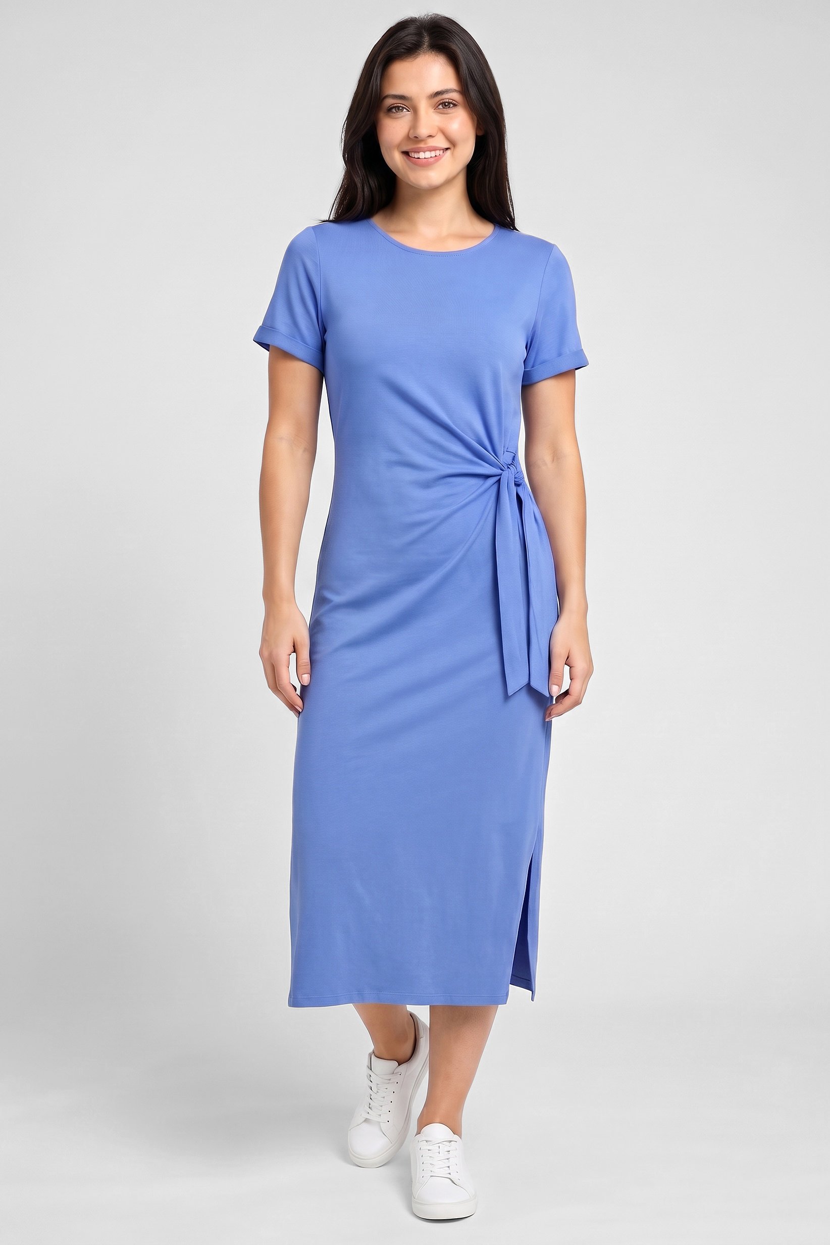 Women Solid Maxi Dress, Blue