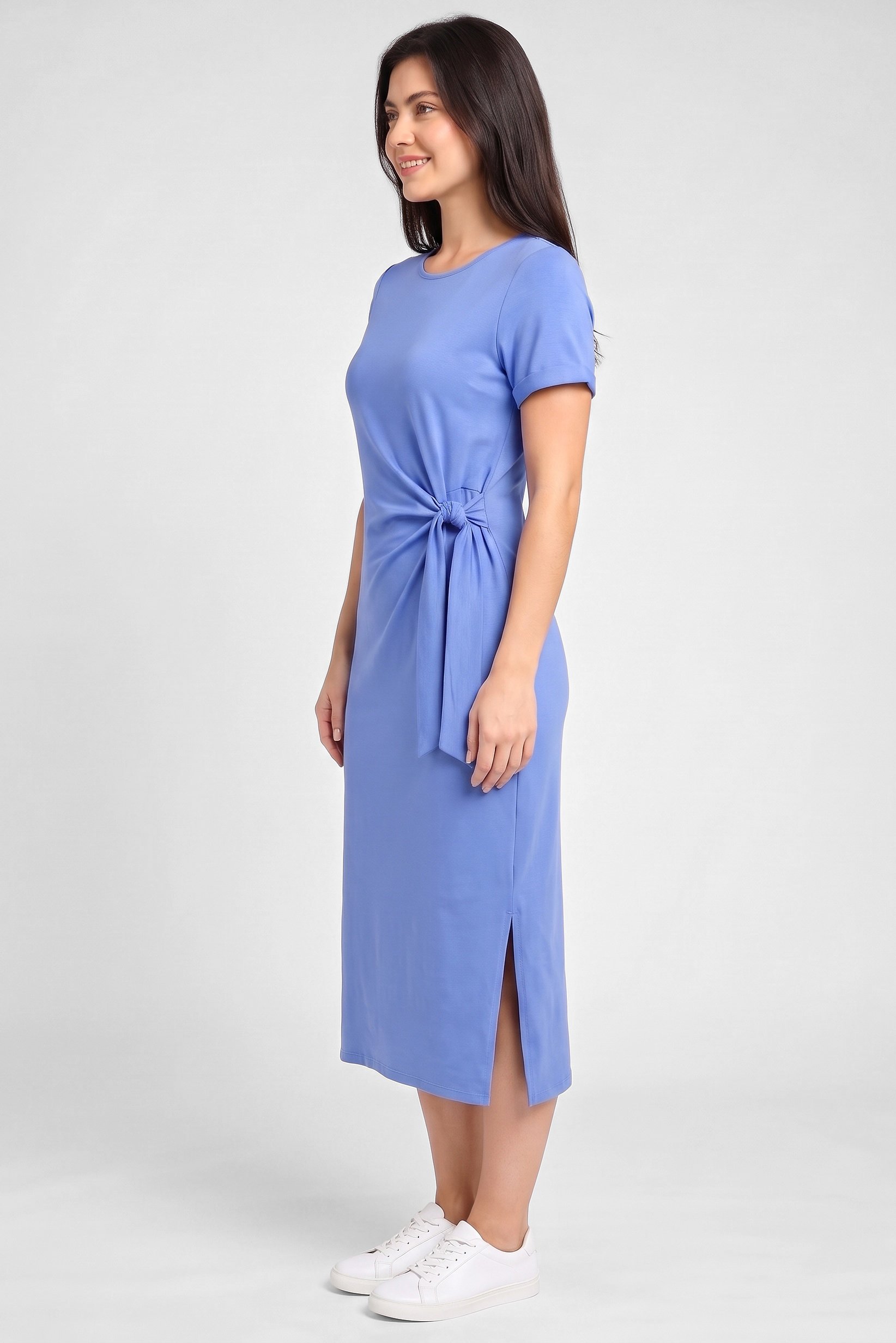 Women Solid Maxi Dress, Blue