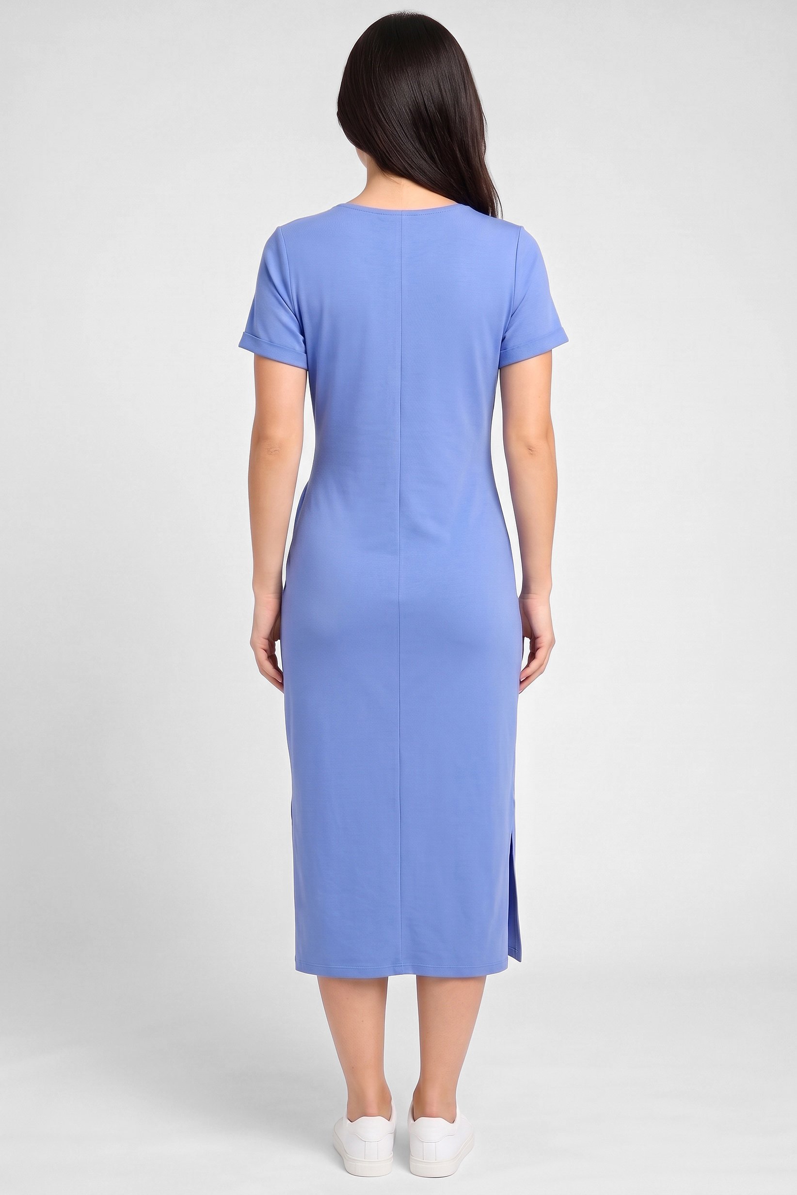 Women Solid Maxi Dress, Blue