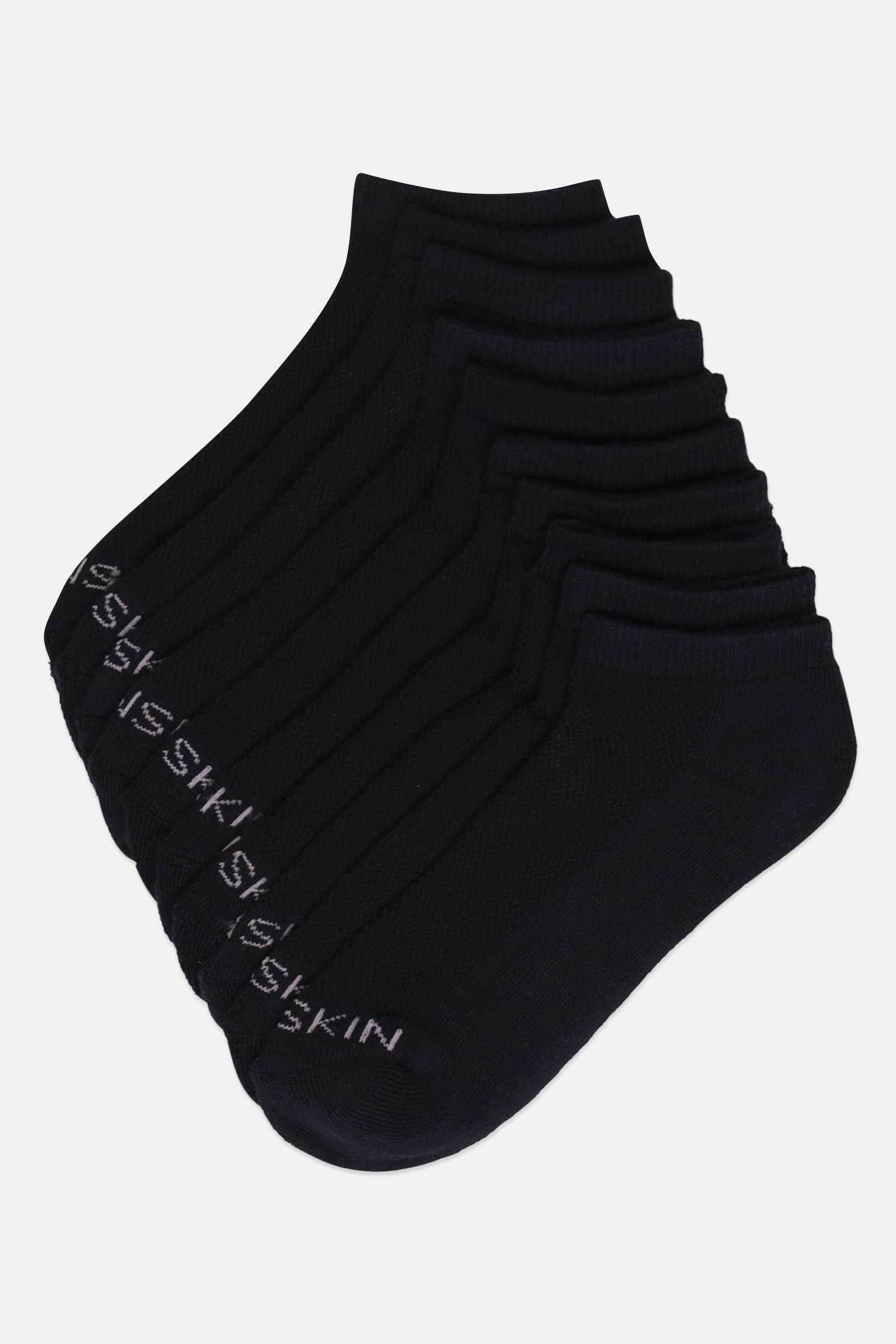 Women 10 Pairs Brand Logo No Show Socks, Midnight Navy
