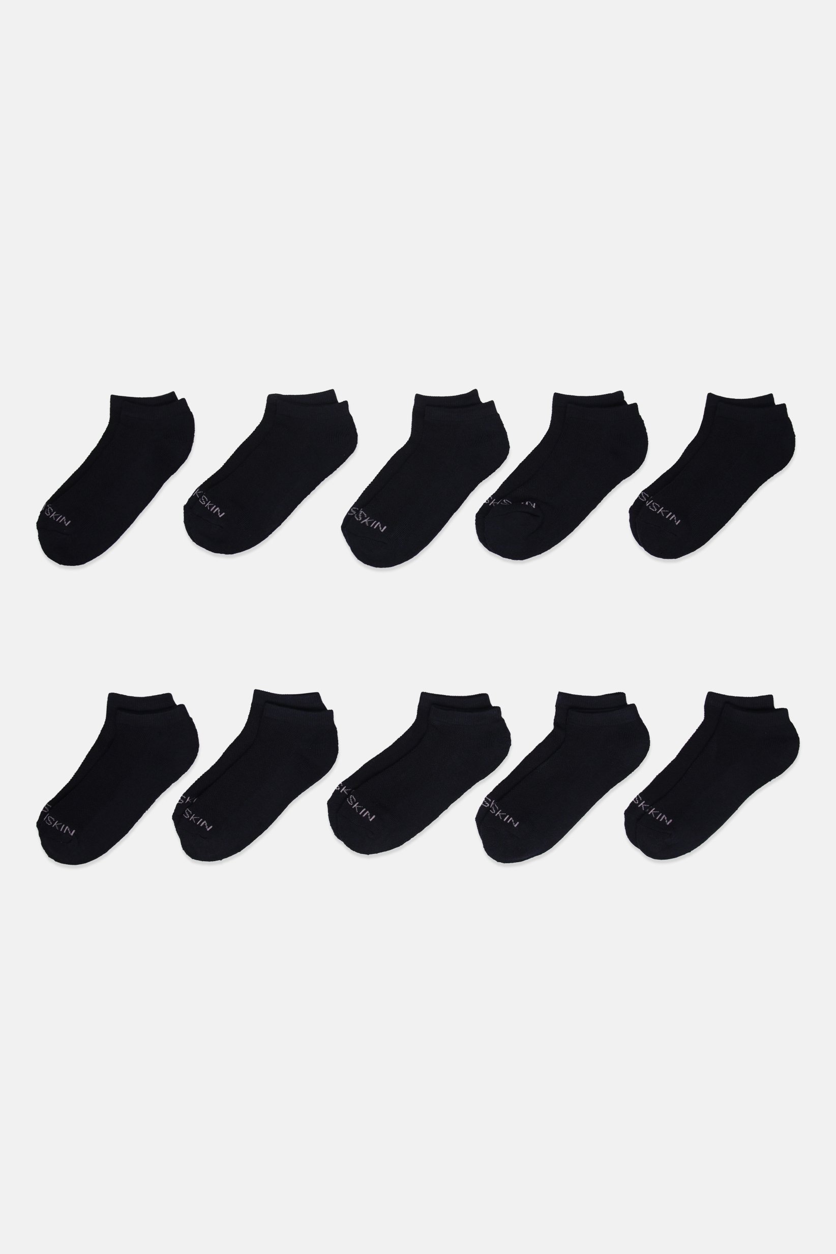 Women 10 Pairs Brand Logo No Show Socks, Midnight Navy