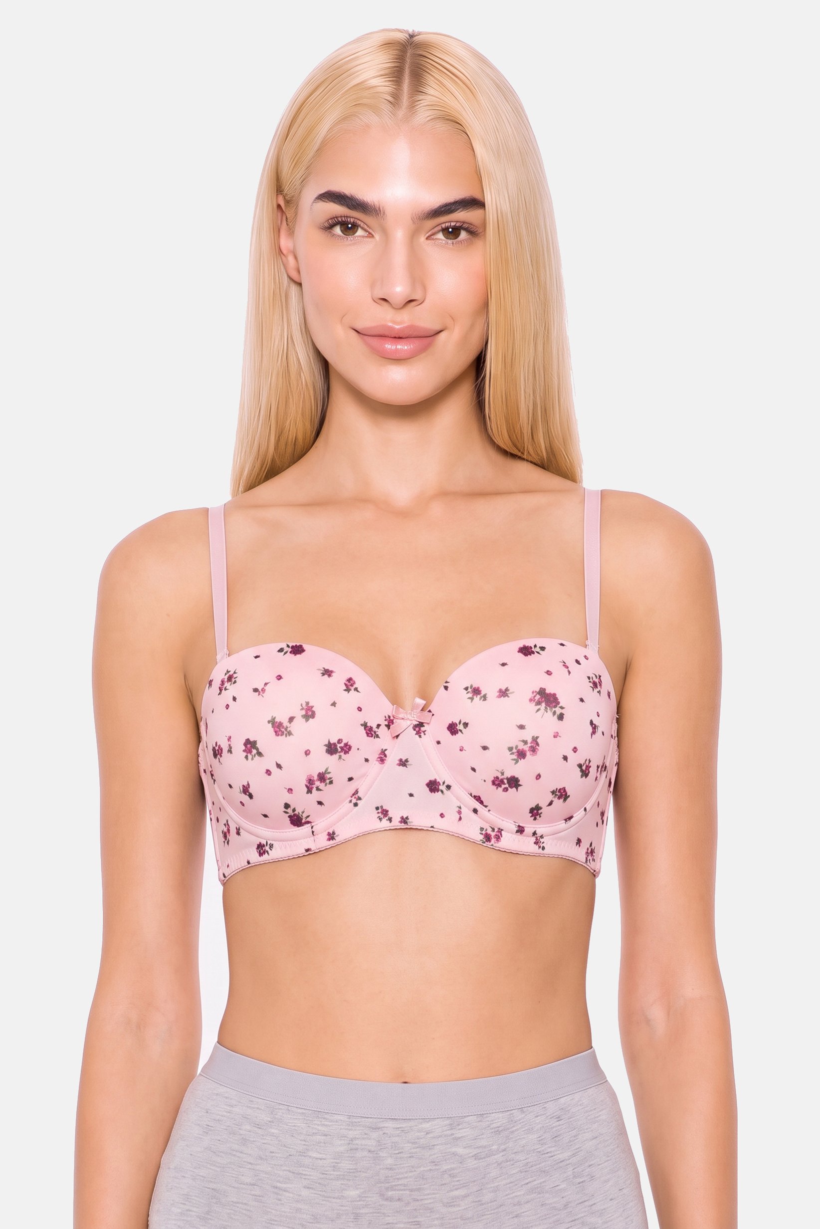 Women 3 Pieces Knitted Push Up Bra, Multicolor