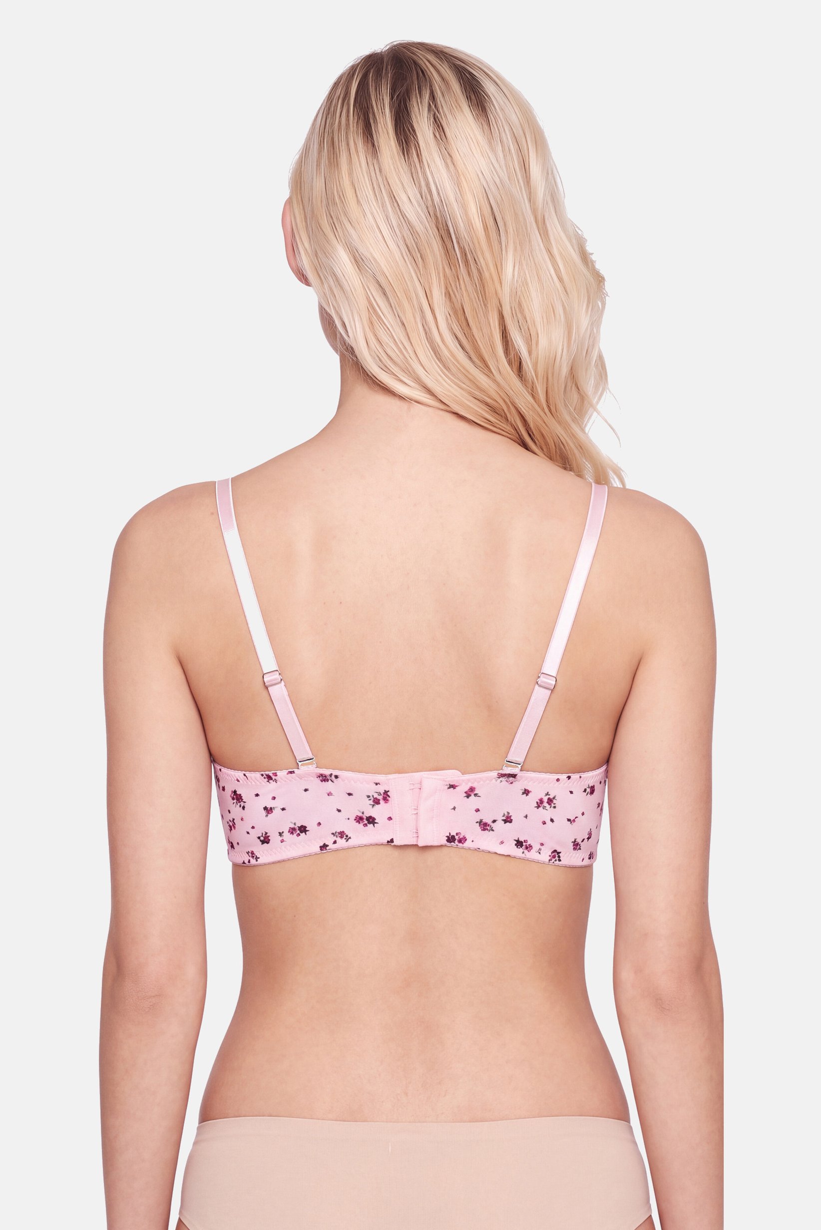 Women 3 Pcs Floral Print Padded Bra, Multicolor