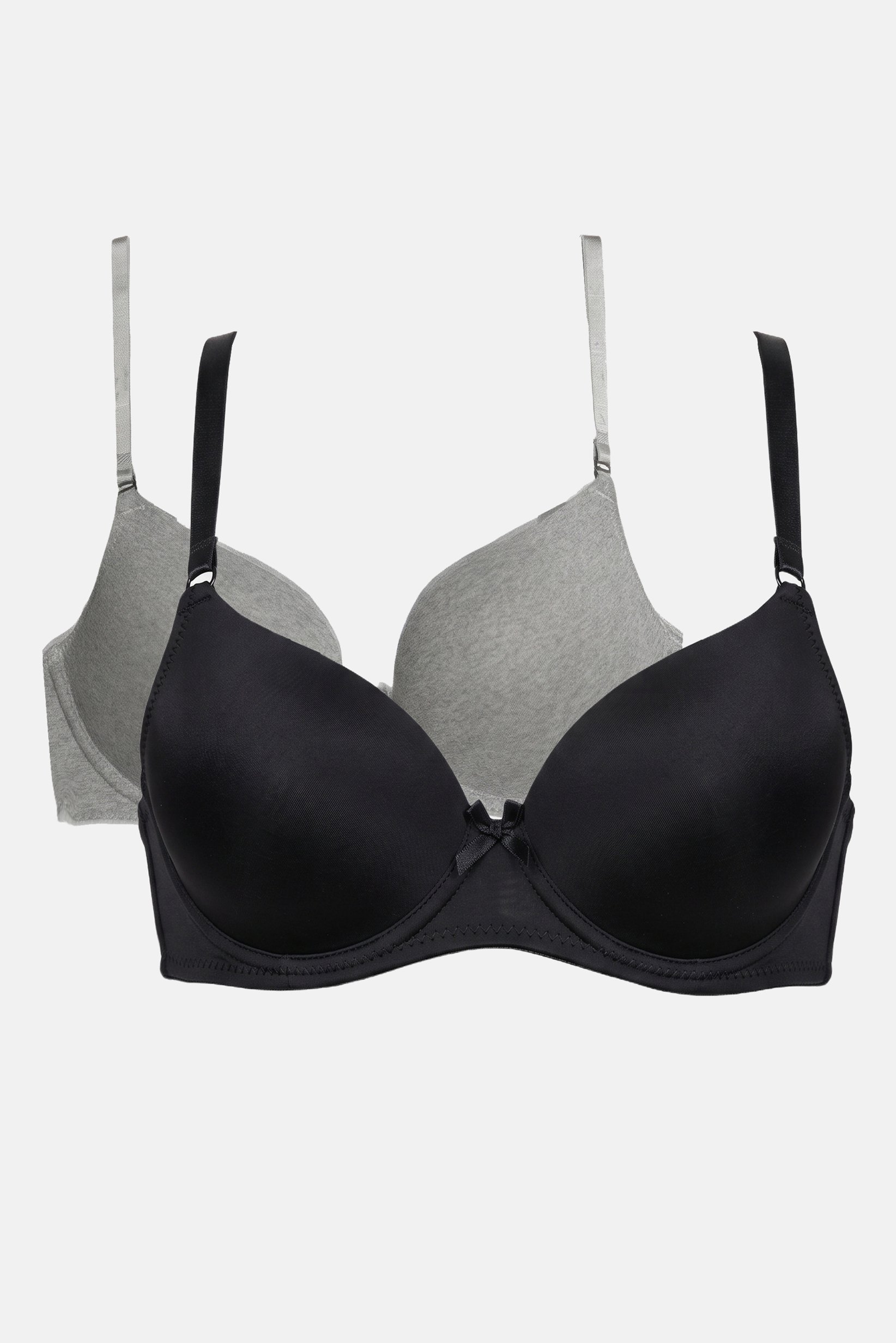 Women 2 Pcs Lightly Padded Heather Underwired Bra, Multicolor