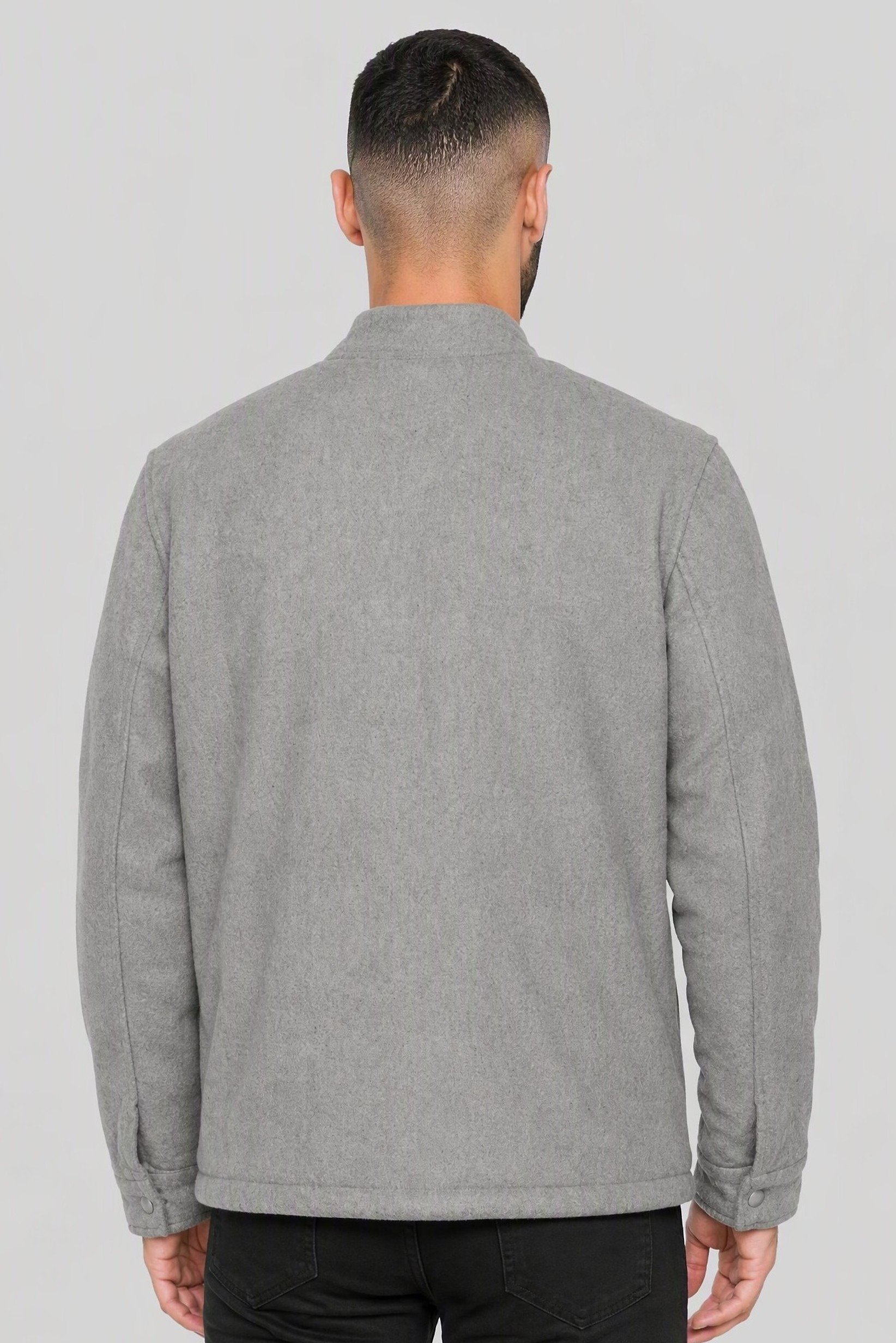 Men Plain Bomber Jacket, Grey