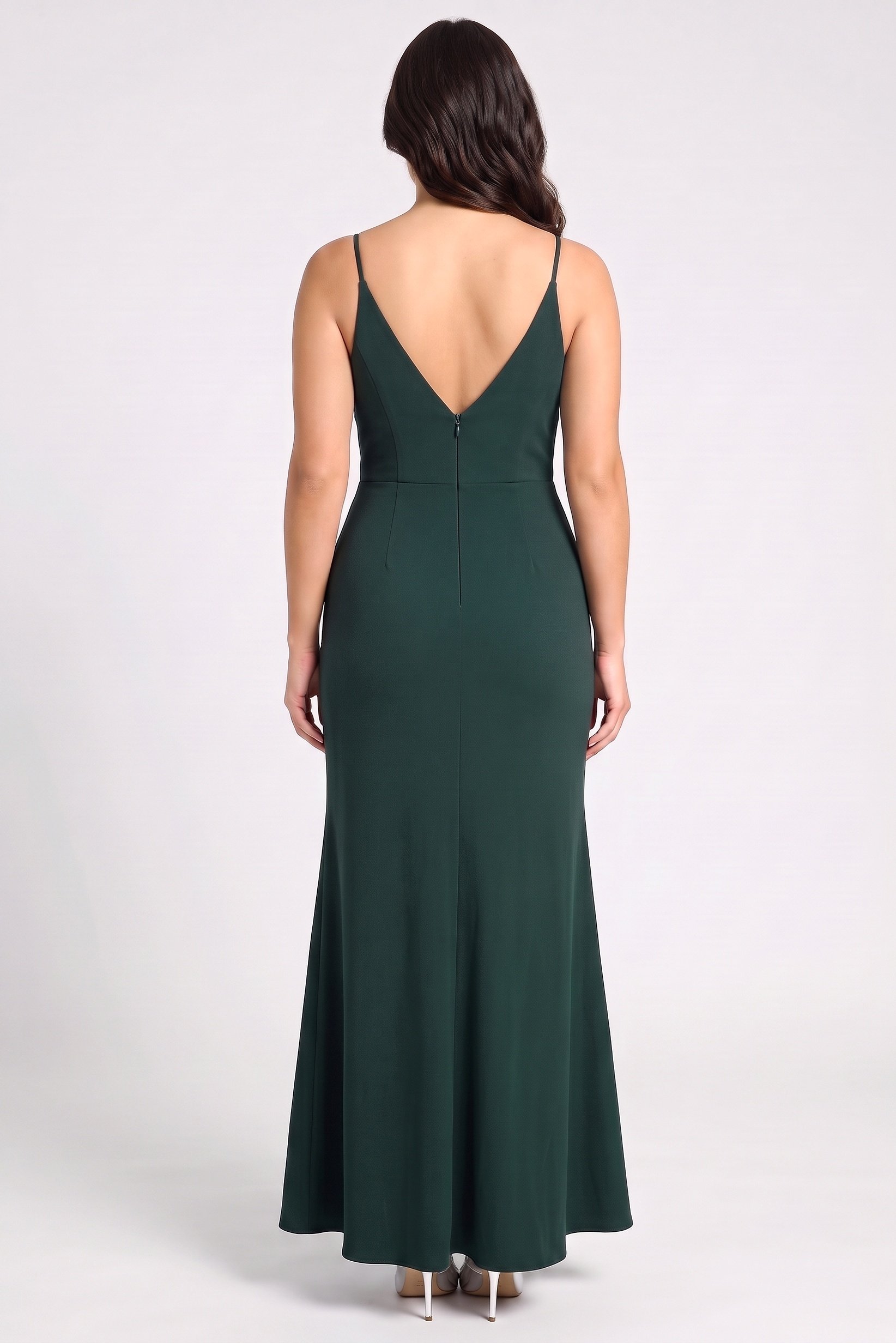Women Solid Maxi Dress, Dark Green