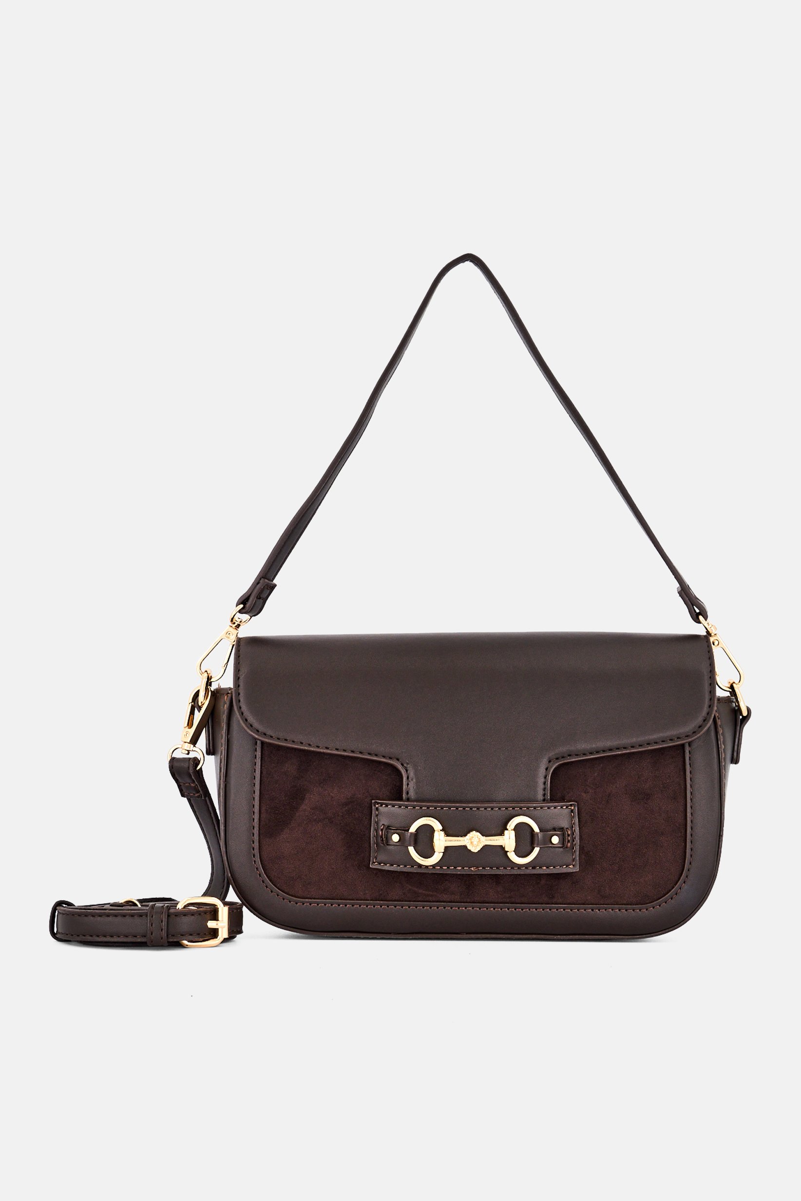 Women Solid Cross Body Bag, Brown