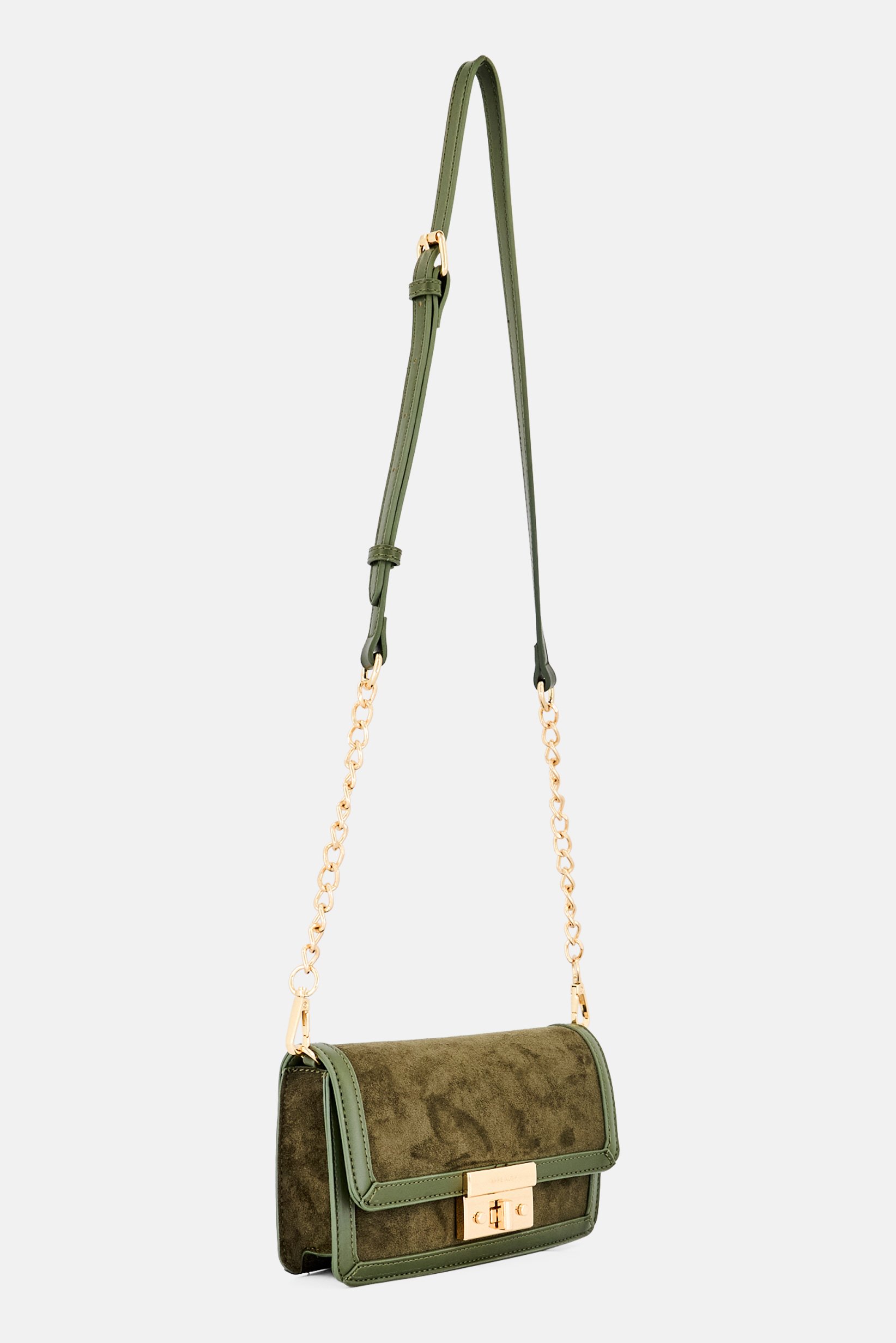 Women Brand Logo Cross Body Bag, Olive