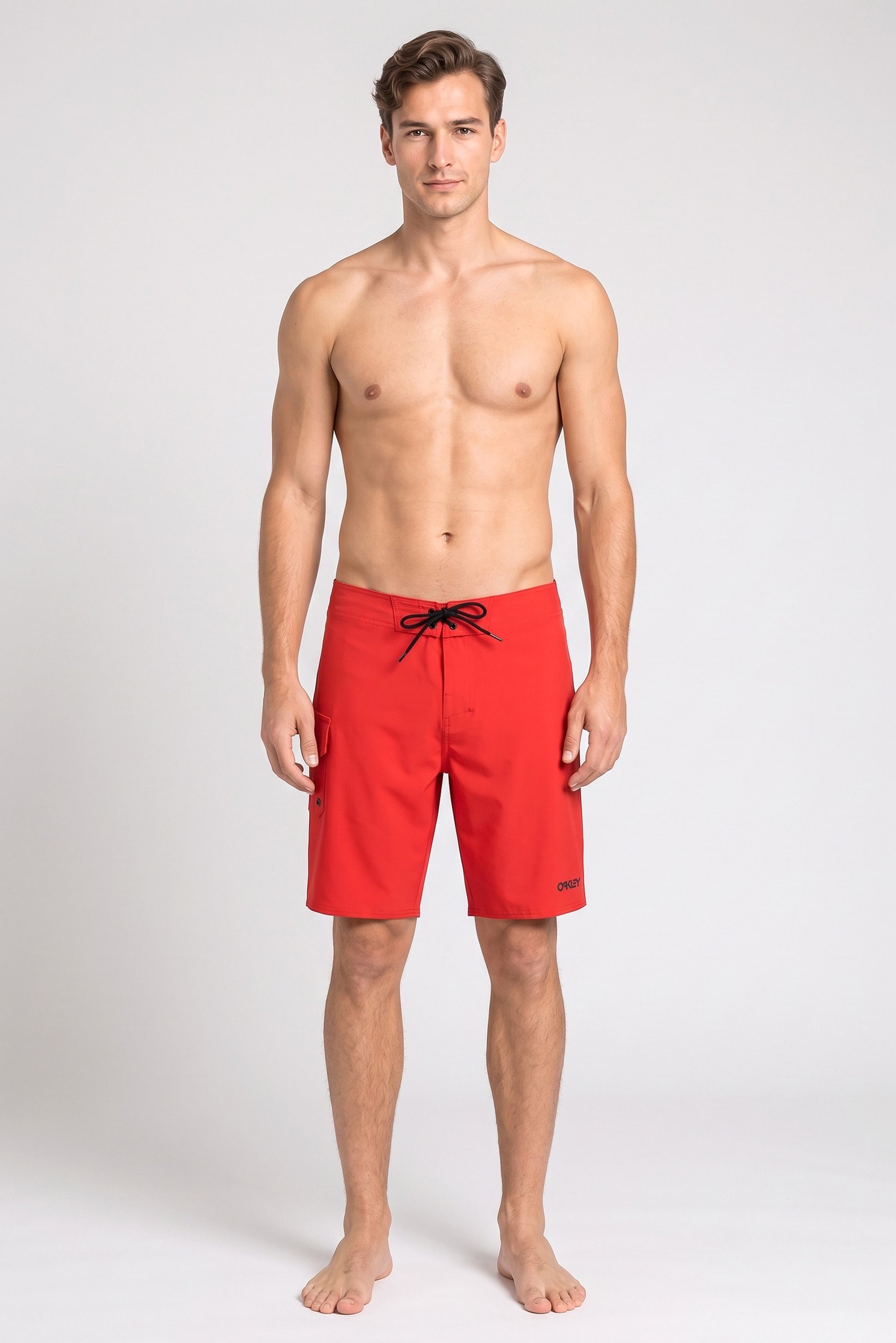 Men Brand Logo Board Shorts, Red