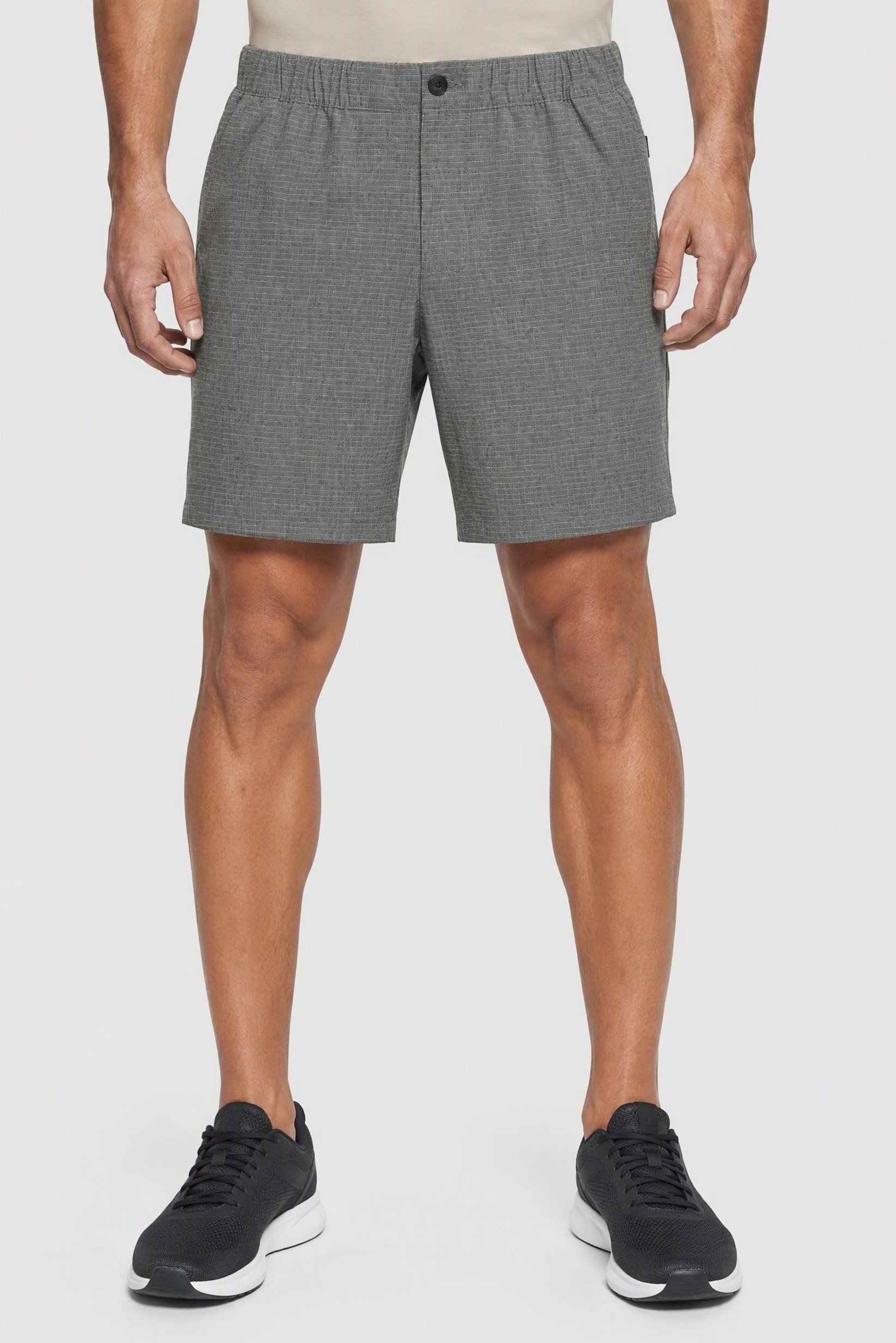 Men regular Fit Micro Stripe Outdoor Shorts, Heather Grey