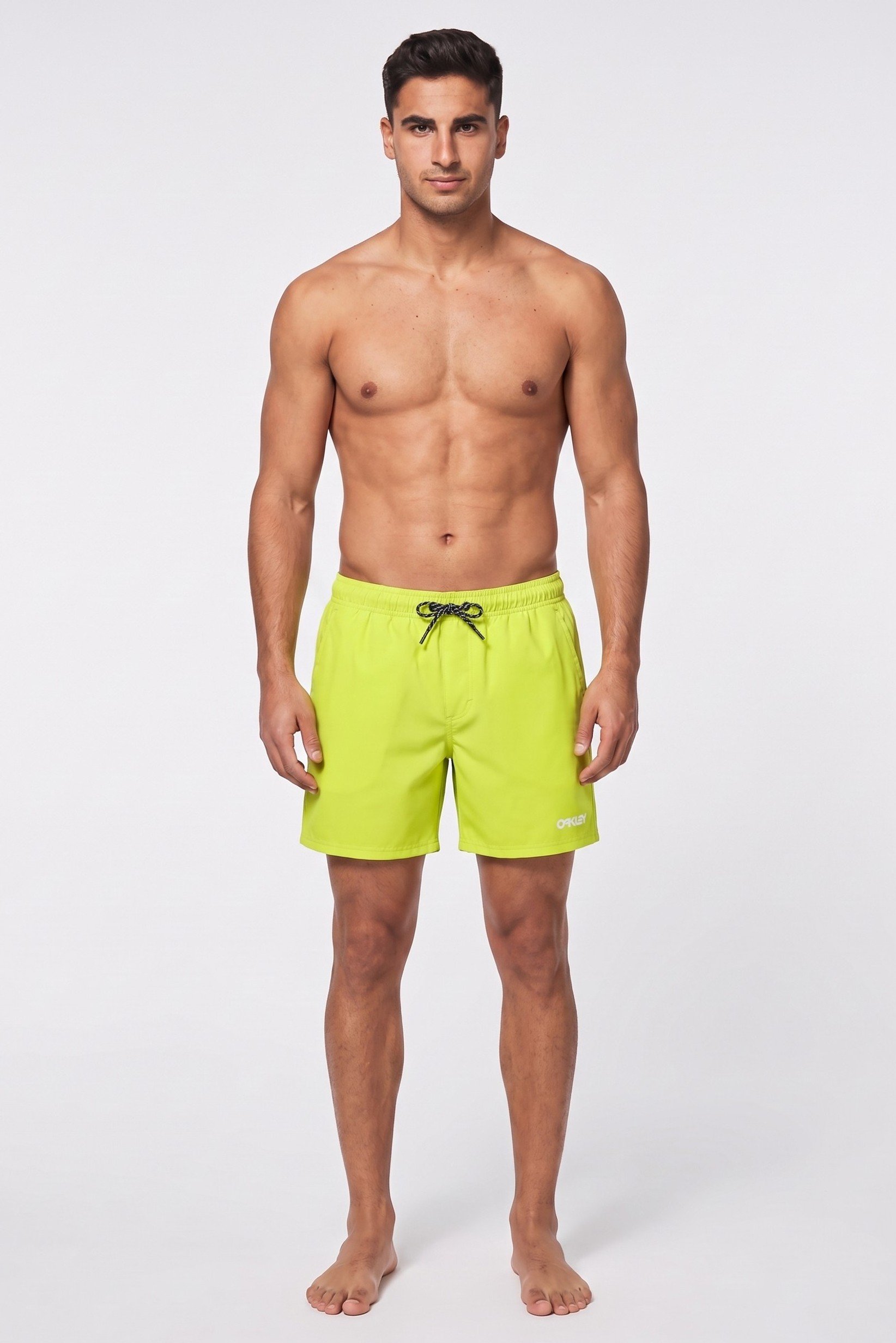Men Brand Logo 16 Inseam Board Shorts, Lime Green