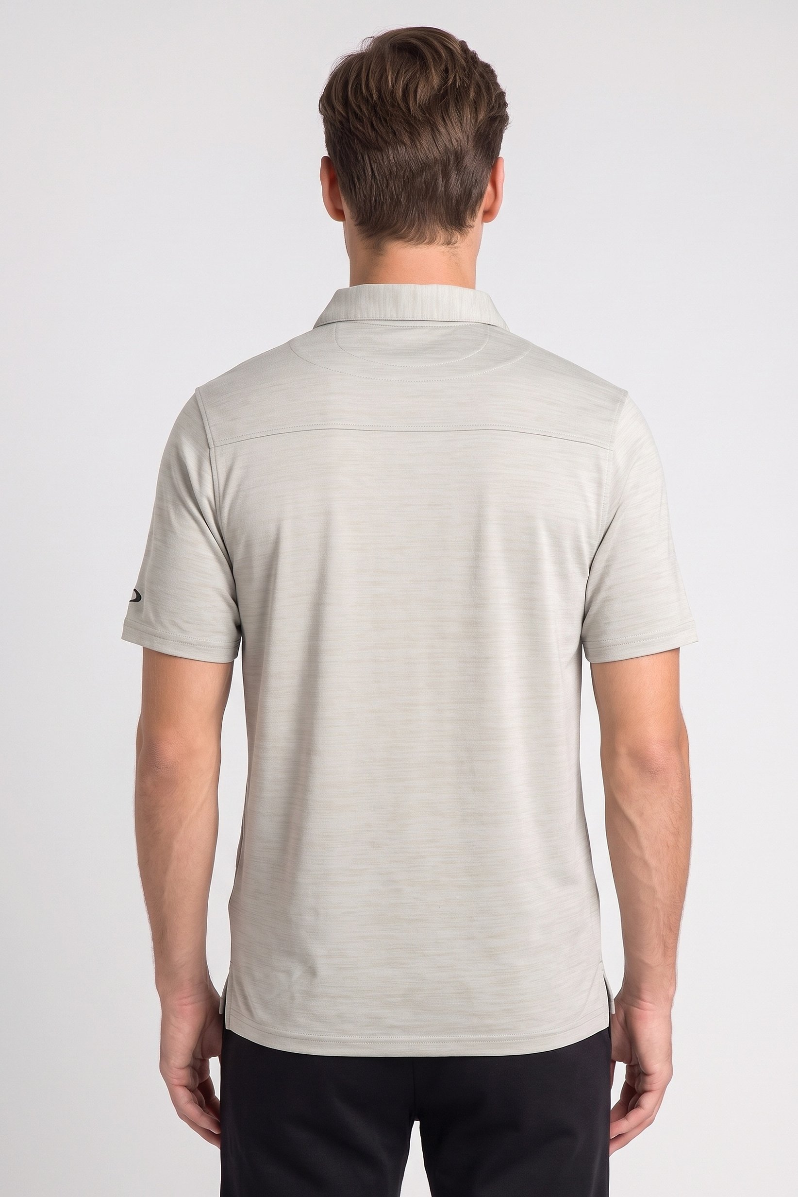 Men Regular Fit Short Sleeve Outdoor Polo Shirt, Light Grey