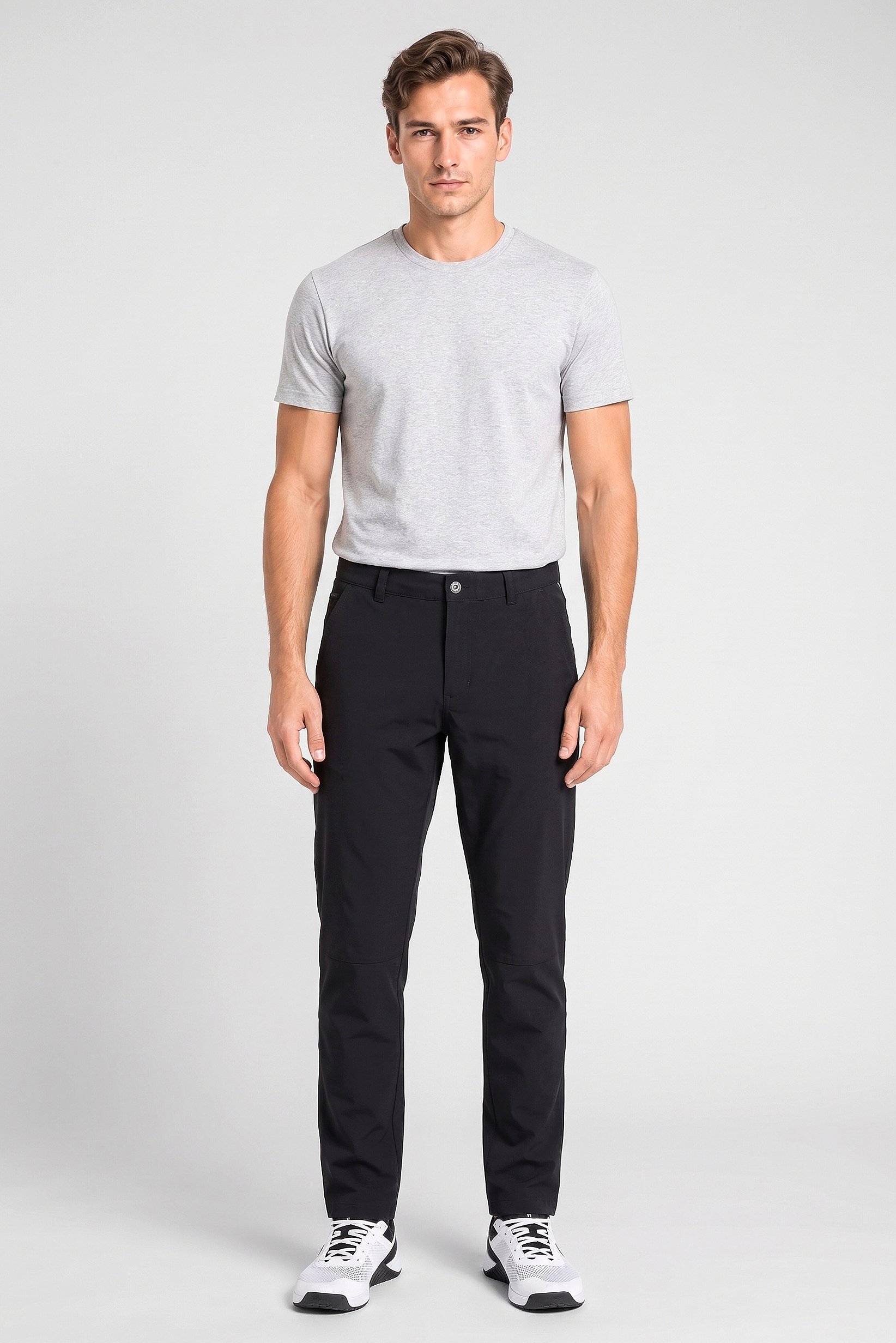Men Regular Fit Solid Outdoor Track Pants, Black