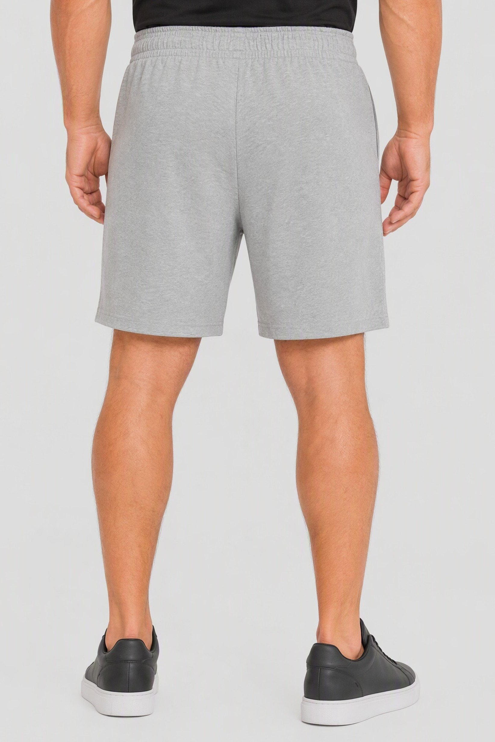 Men Regular Fit Embroidered Logo Shorts, Heather Grey