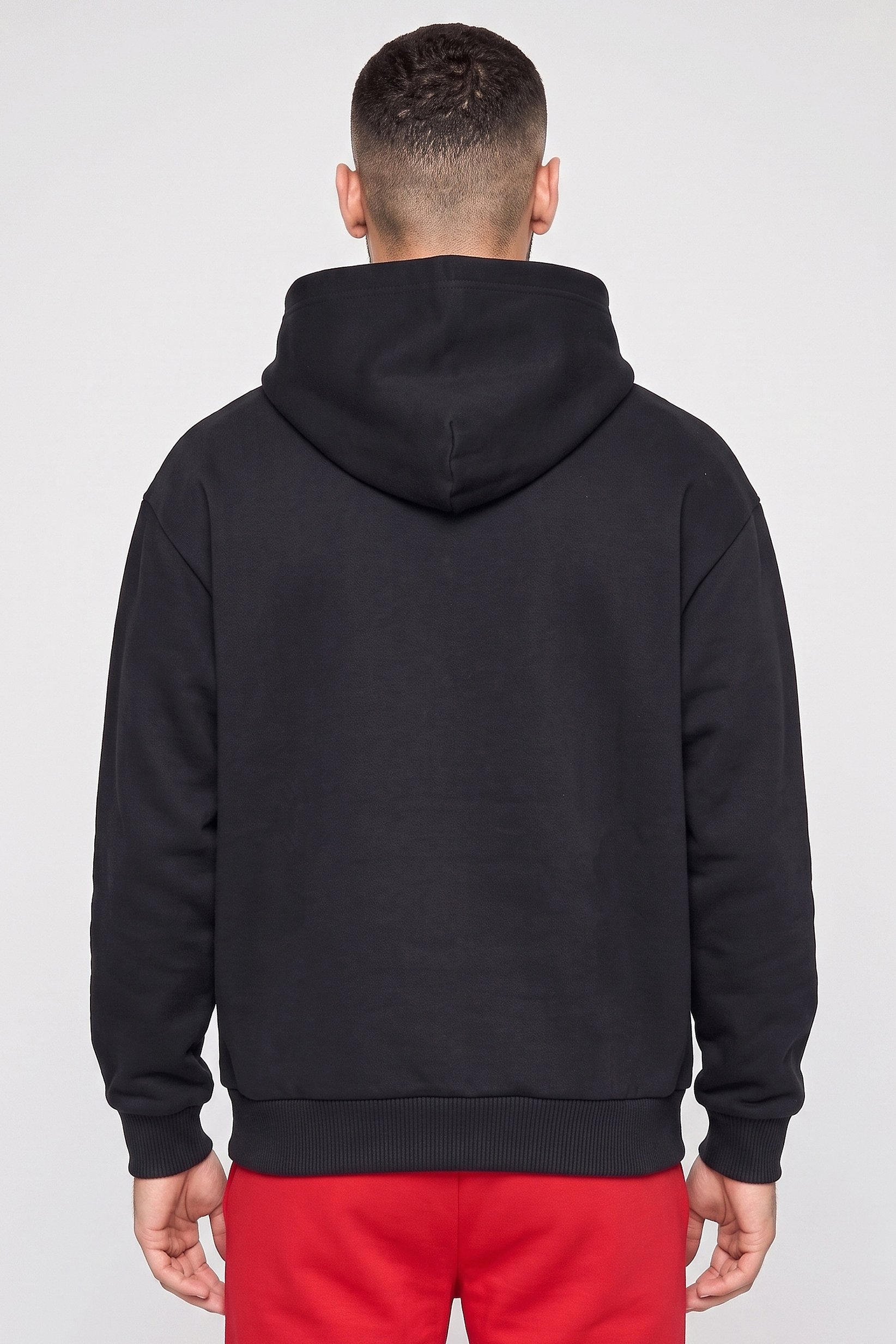 Men Relaxed Fit Long Sleeve Outdoor Hoodie, Black