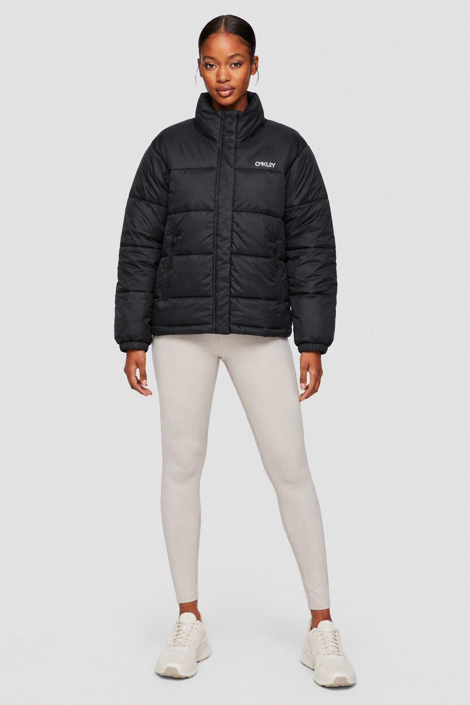 Women Performance Fit Long Sleeve Outdoor Puffer Jacket, Black