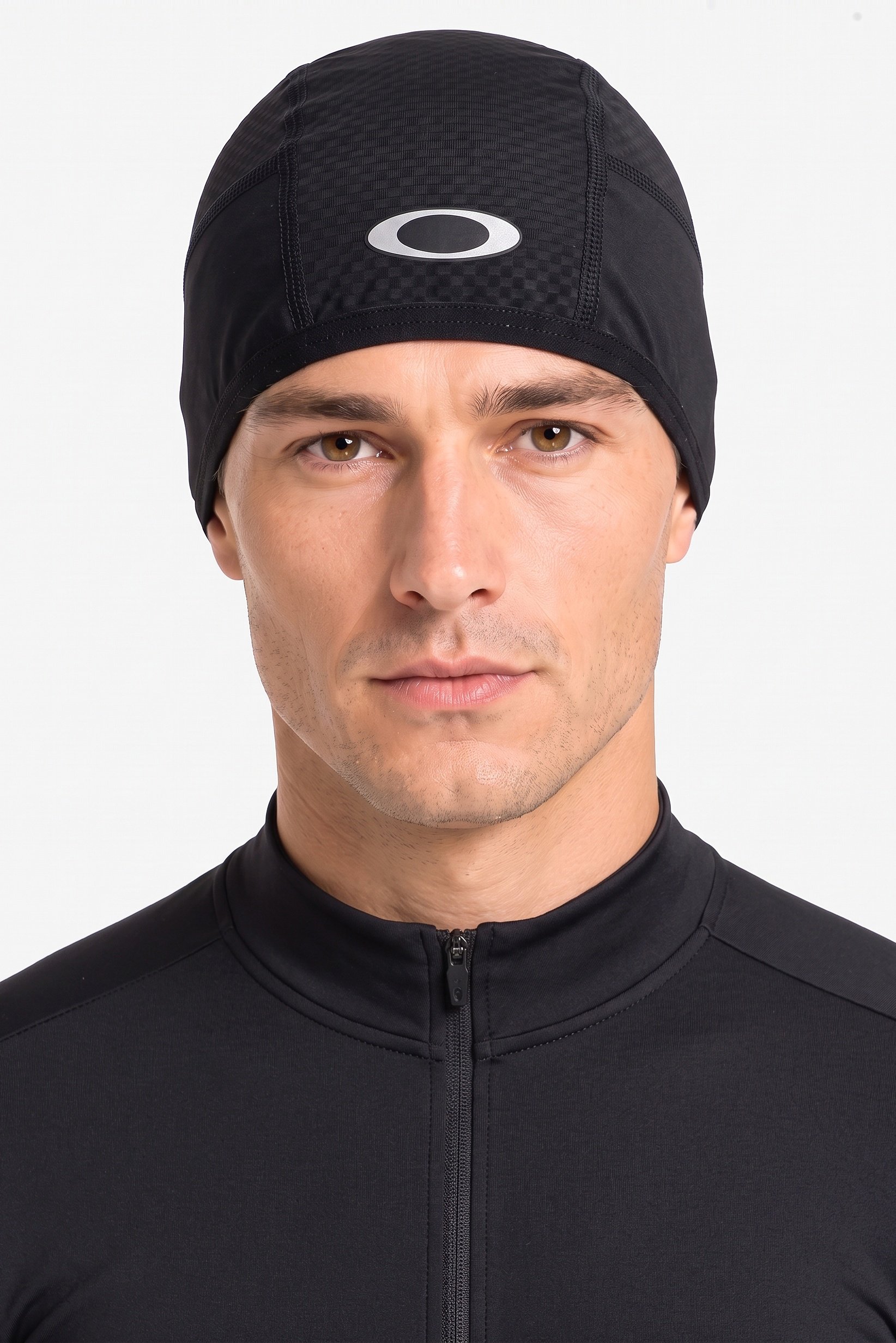 Men Brand Logo Cycling Beannie, Black