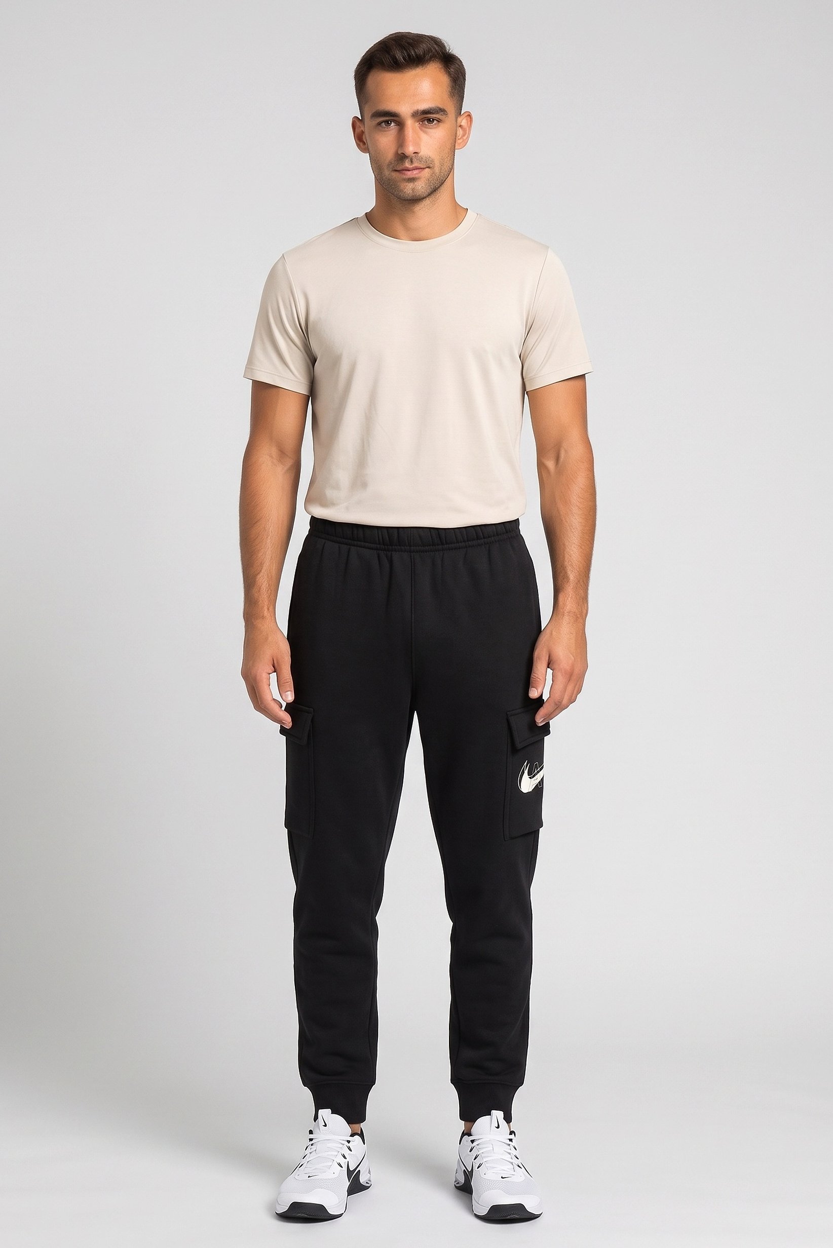 Men Standard Fit Outdoor Sweatpants, Black