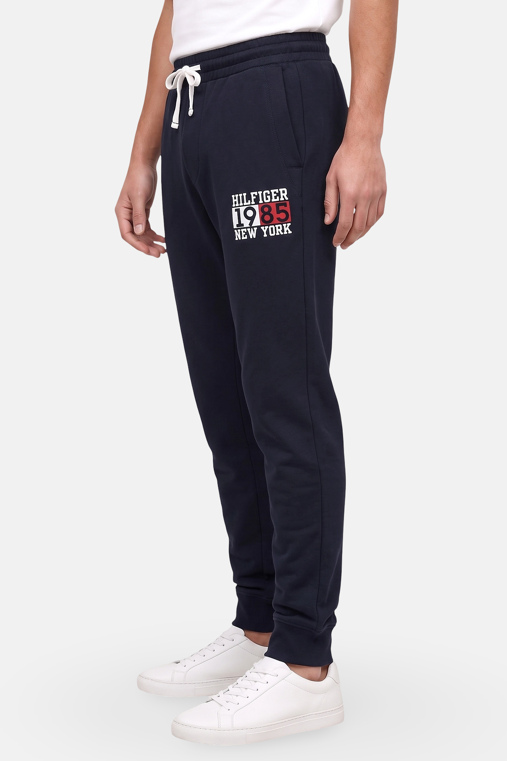 Men Regular Fit Brand Logo Jogger Pants, Dark Navy