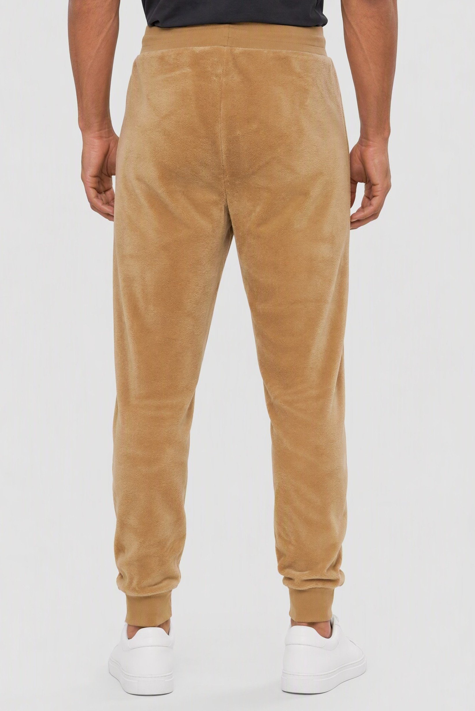 Men Regular Fit Embroidered Logo Jogger Pants, Tan