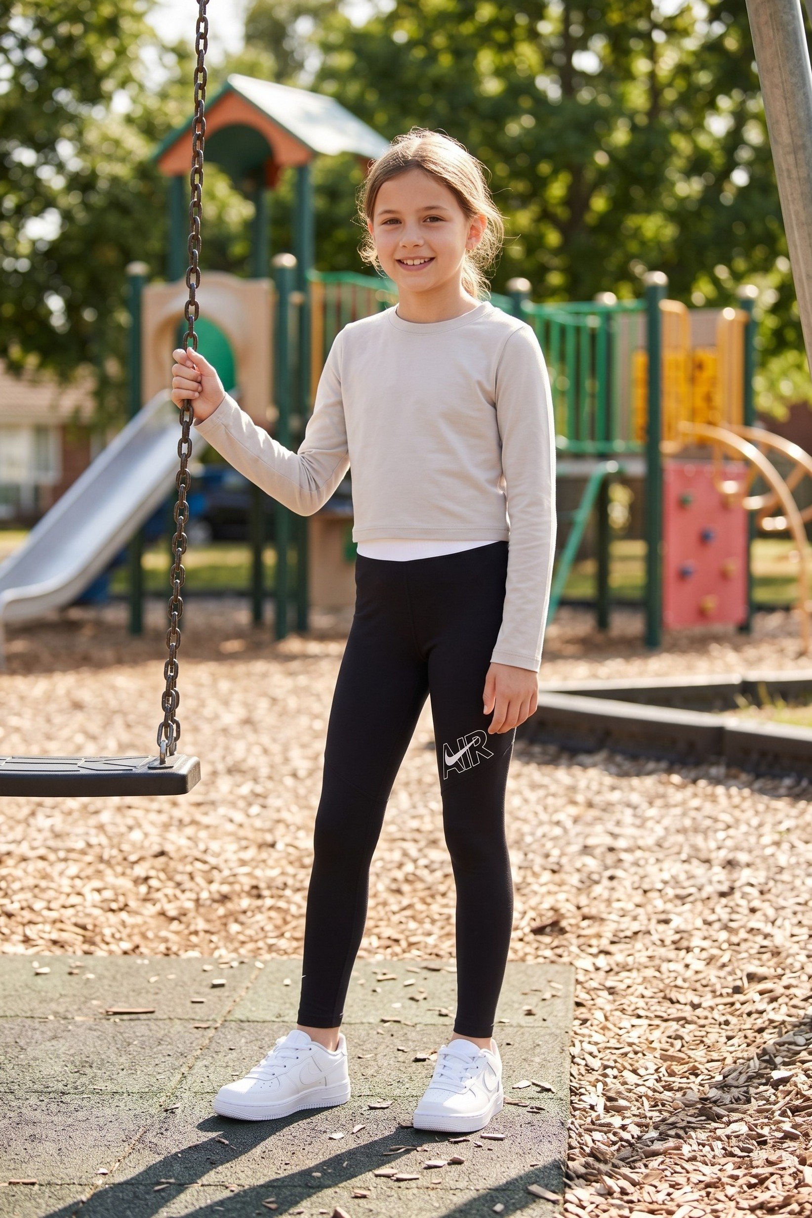 Kids Girl Tight Fit Training Leggings, Black