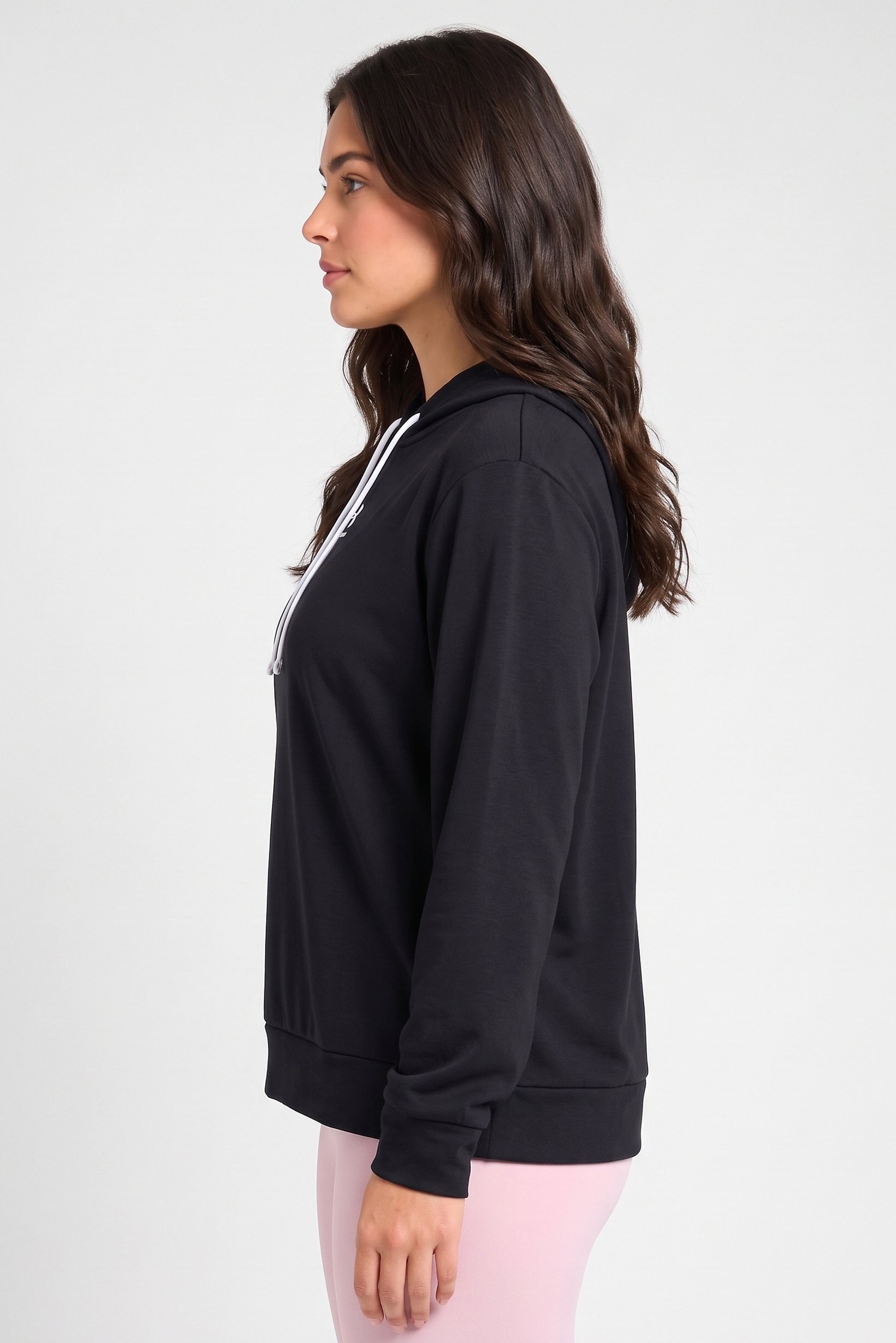Women Plus Size Long Sleeve Outdoor Hoodie, Black