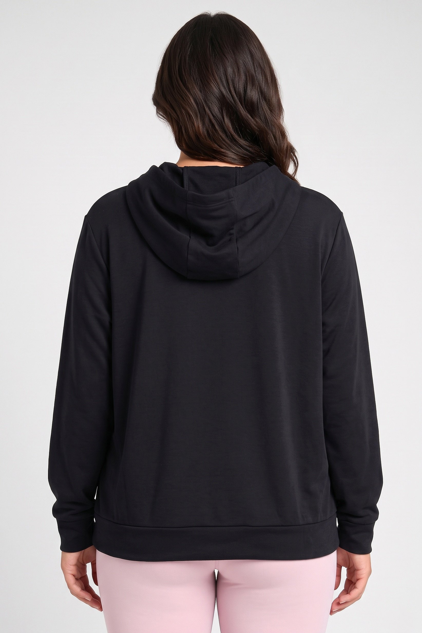 Women Plus Size Long Sleeve Outdoor Hoodie, Black