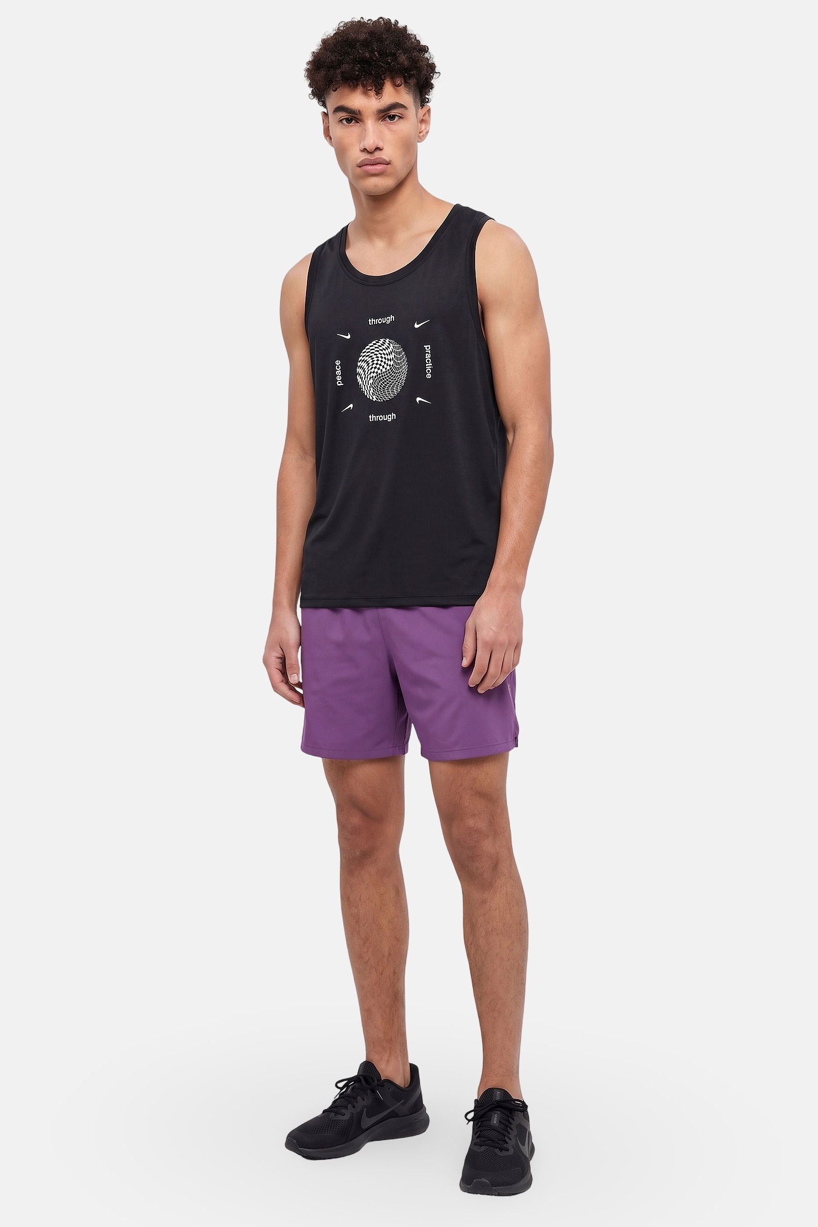 Men Dri Fit Sleeveless Training Tank Top, Black